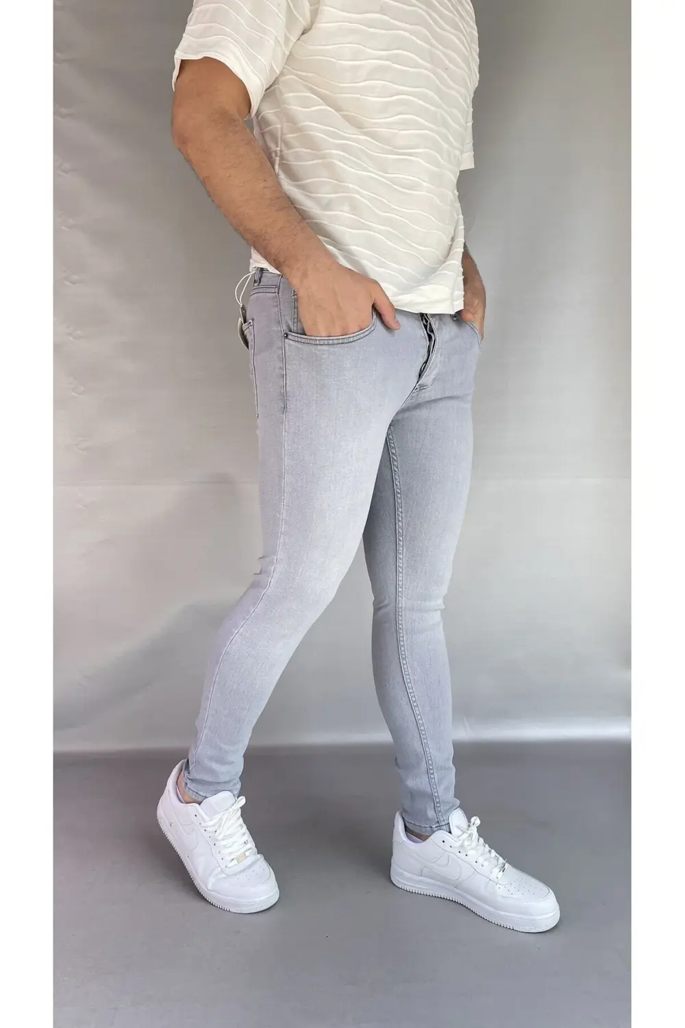 Açık Gri Skinny Jean