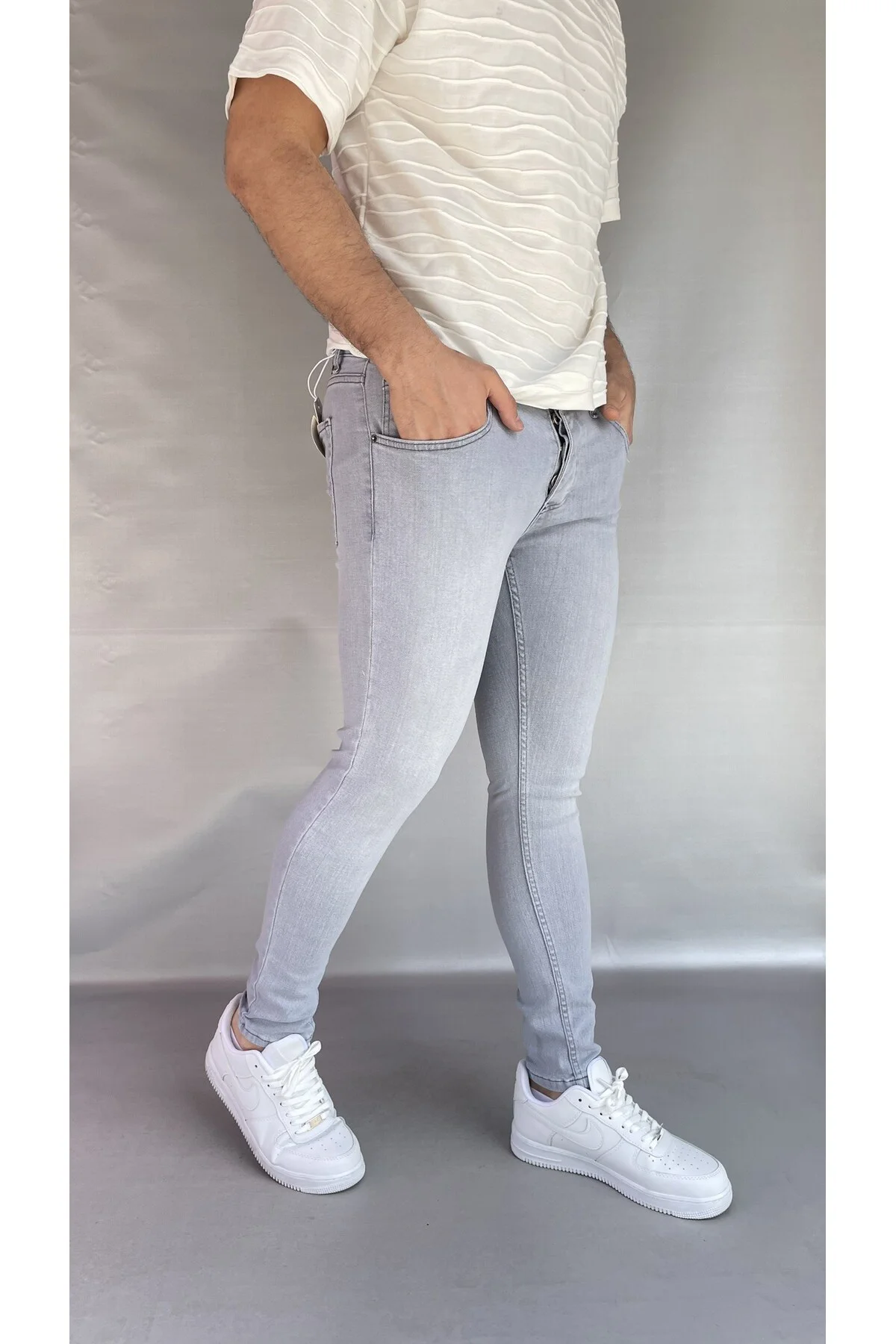 Açık Gri Skinny Jean