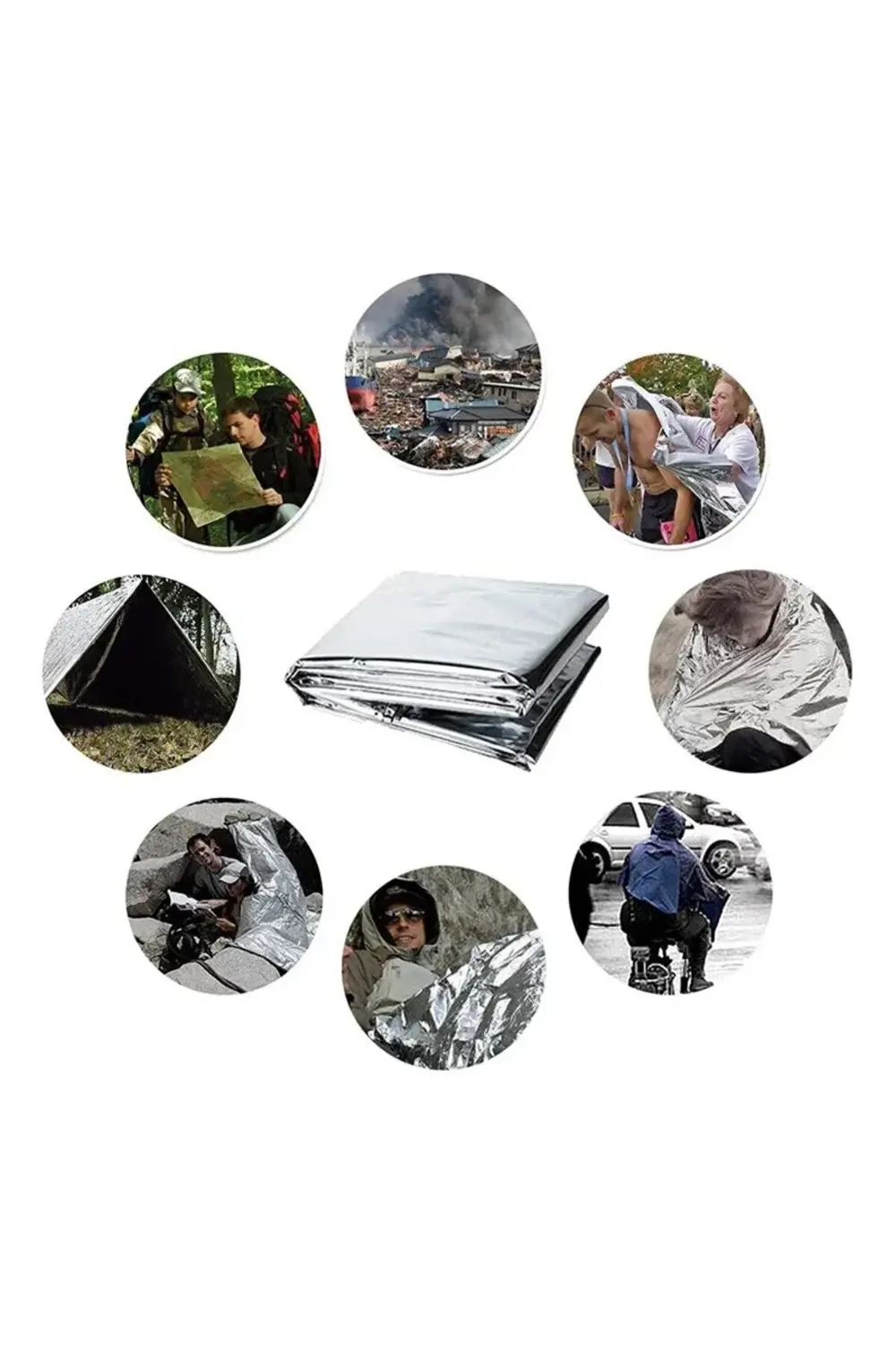 Açık Hava Kampı için Termal Battaniye Alüminyum Kurtarma Perdesi