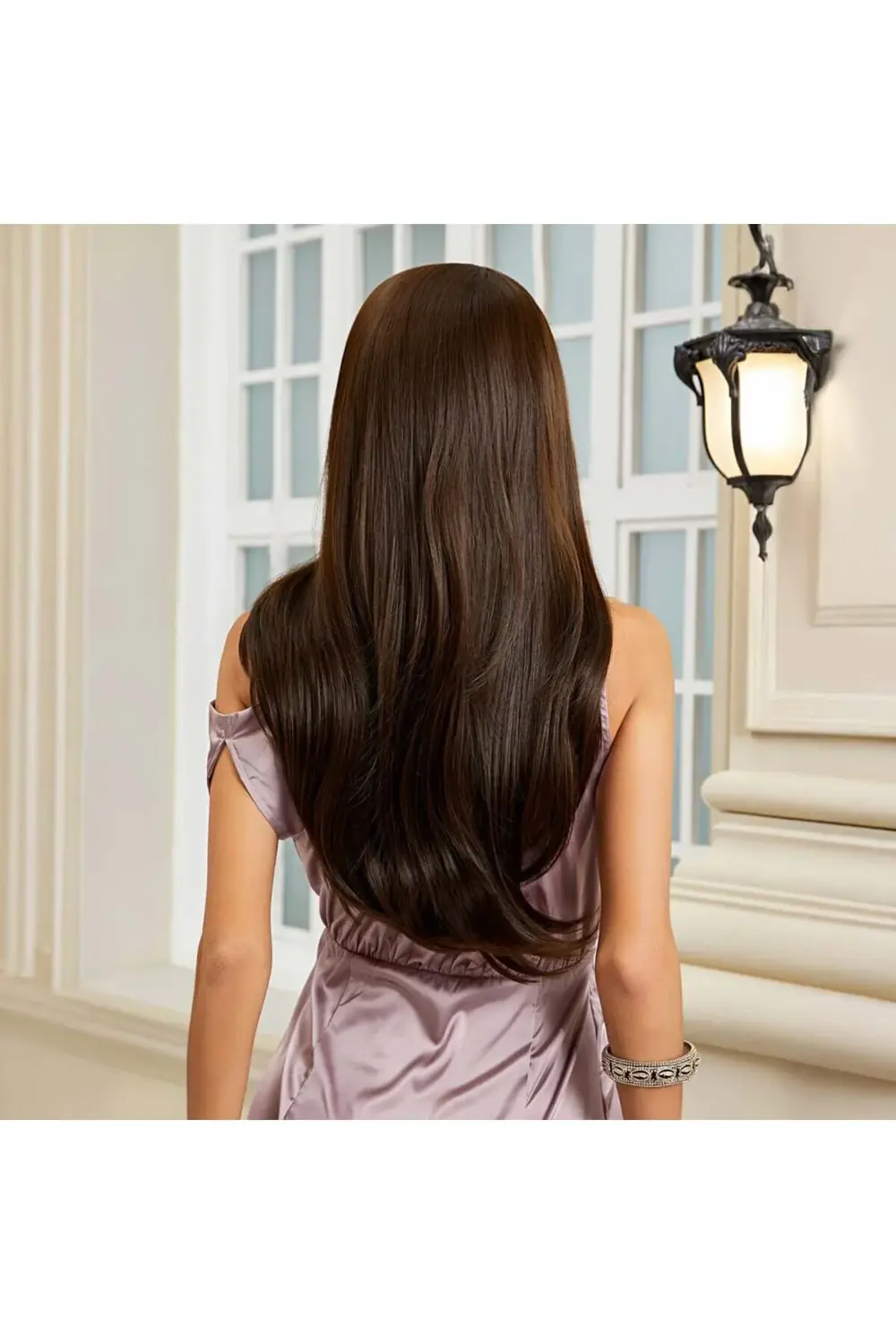 Açık Kahverengi Tül Peruk