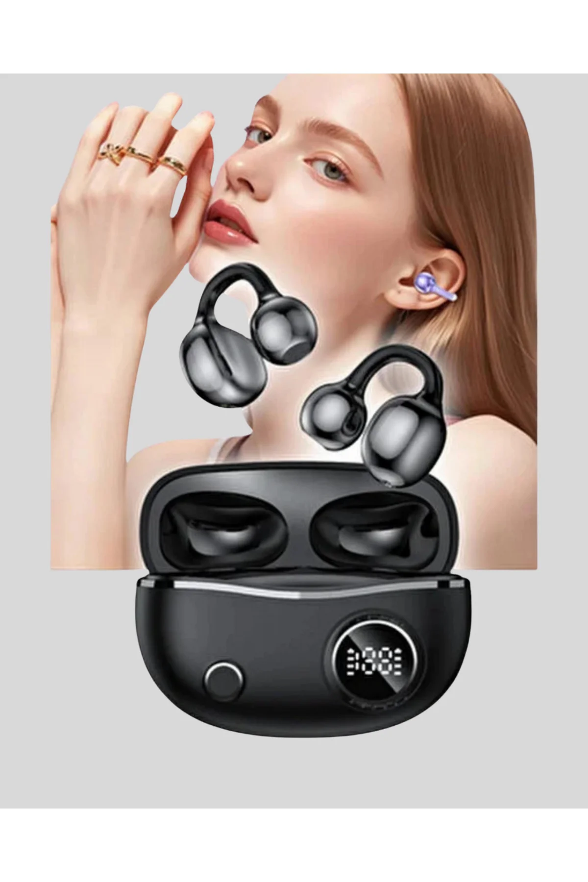 Açık Kulak Tasarımlı Bluetooth 5.4 Kablosuz Kulaklık – Uzun Pil Ömrü
