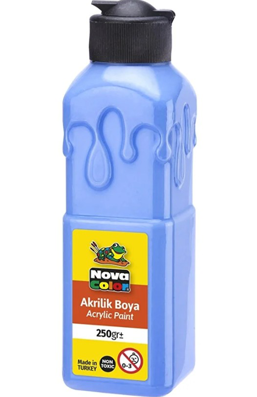 Açık Mavi Akrilik Boya 250 gr 1 Adet Su Bazlı Akrilik Boyası Hobi