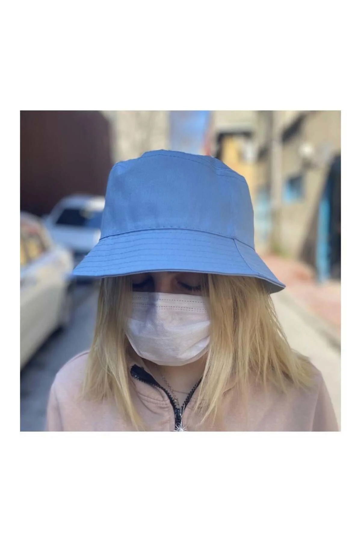 Açık Mavi Bucket Şapka