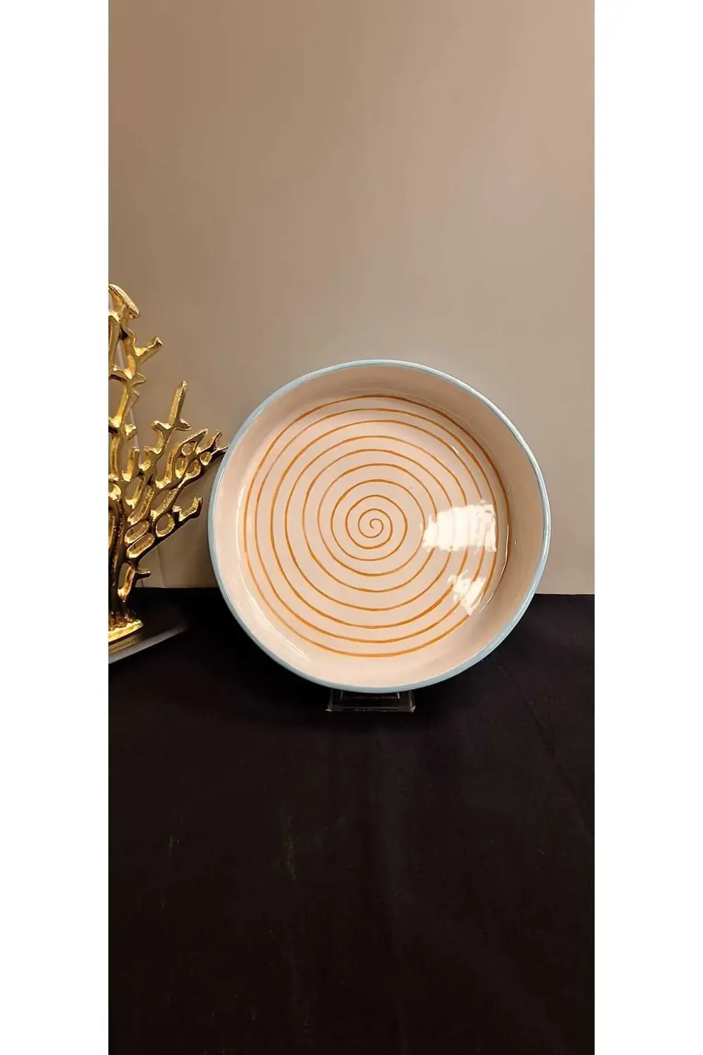 Açık Mavi Dönence Sunumluk Büyük - El Yapımı Seramik