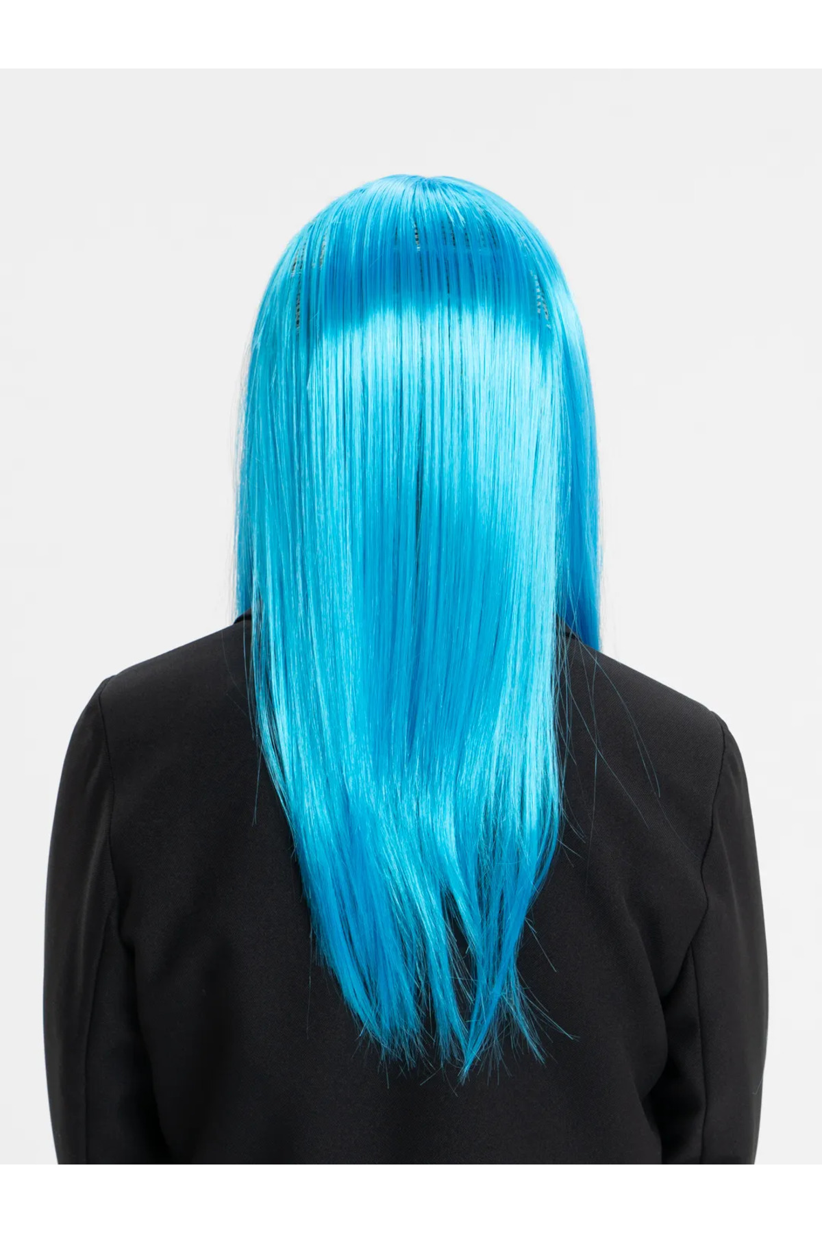 Shopzum Açık Mavi Renk Uzun Düz Parti Peruğu