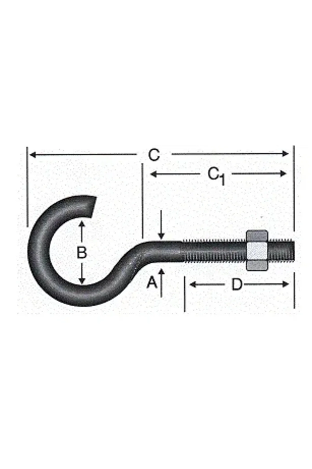 Açık Metrik Kanca M5 / 21X100 - 100 Adet - Görsel 2