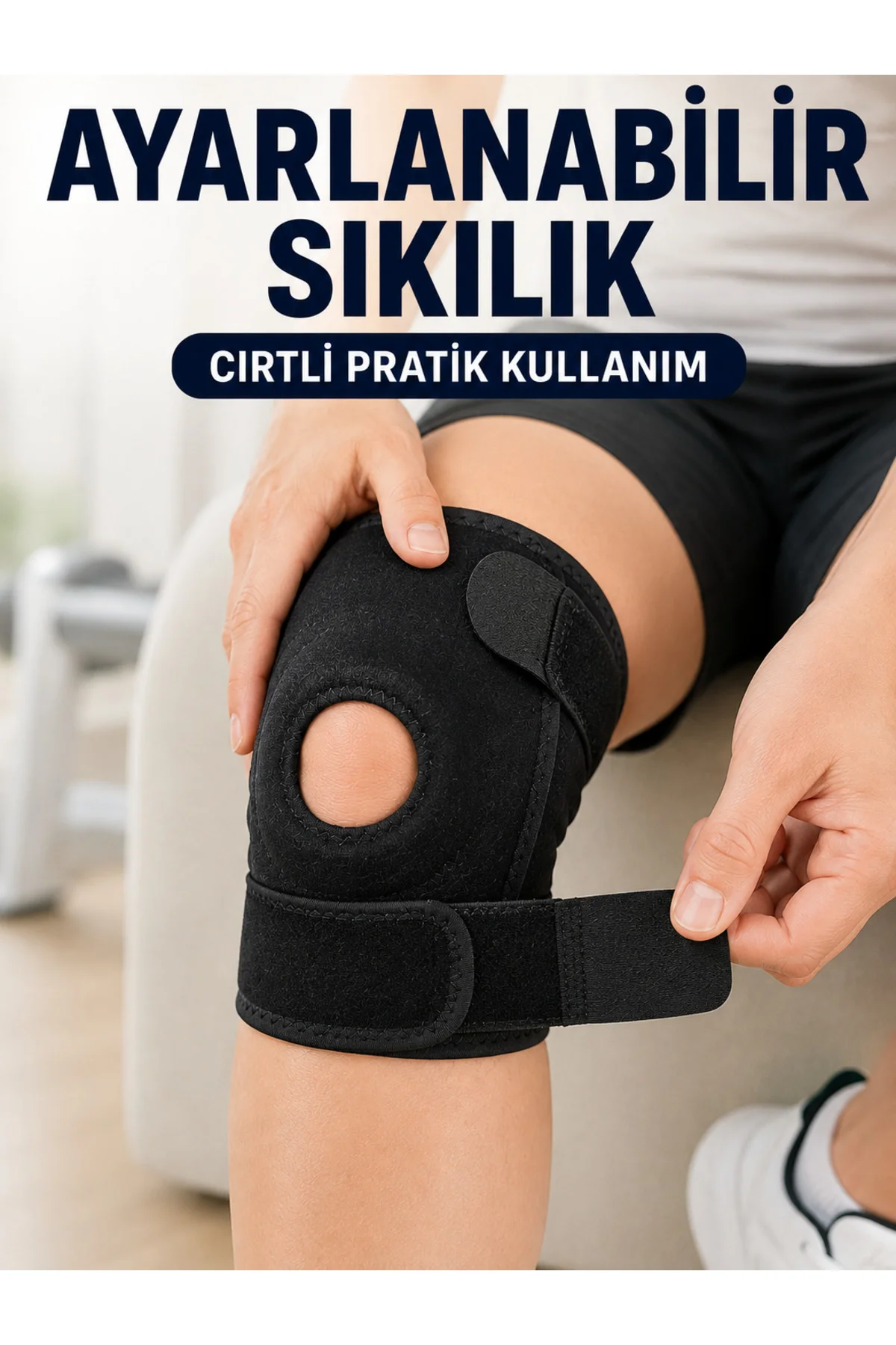 Açık Patella Dizlik Diz Kapağı Destekli Ayarlanabilir Cırtlı Sporcu Dizliği Açık Patella Dizlik Diz Kapağı Destekli Ayarlanabilir Cırtlı Sporcu Dizliği