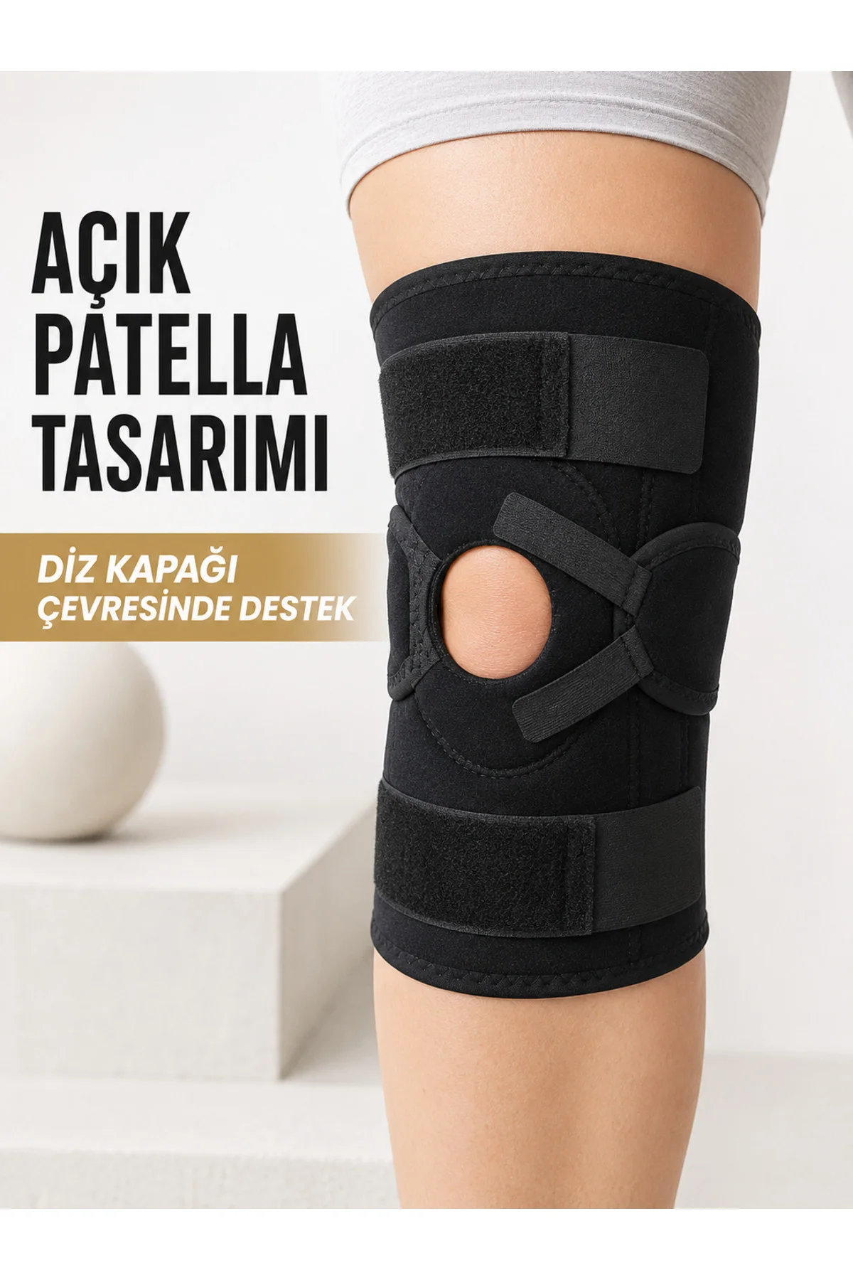 Açık Patella Ligamentli Dizlik Yan Destekli Esnek Ayarlanabilir Diz Desteği Açık Patella Ligamentli Dizlik Yan Destekli Esnek Ayarlanabilir Diz Desteği
