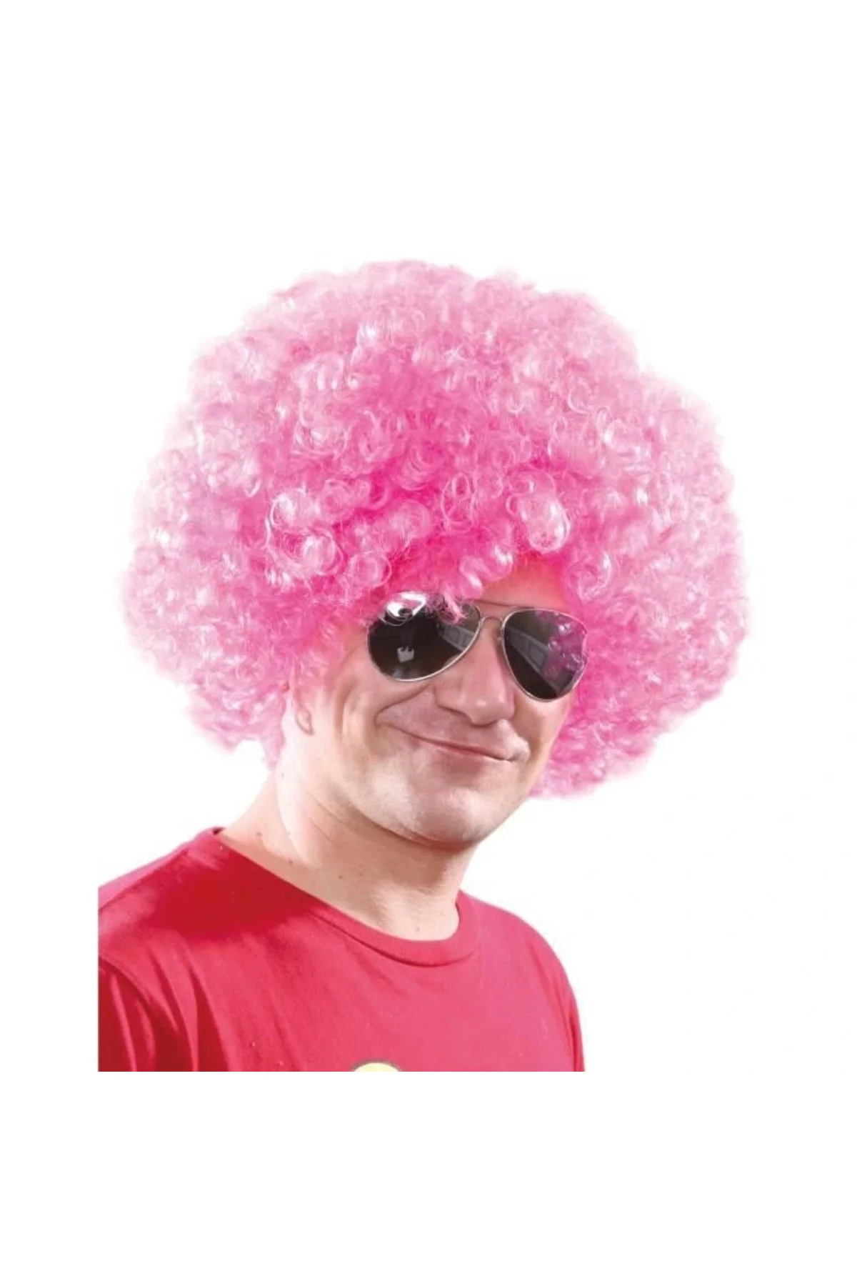 Açık Pembe Renk Kıvırcık Afro Bonus Peruk Açık Pembe Renk Kıvırcık Afro Bonus Peruk