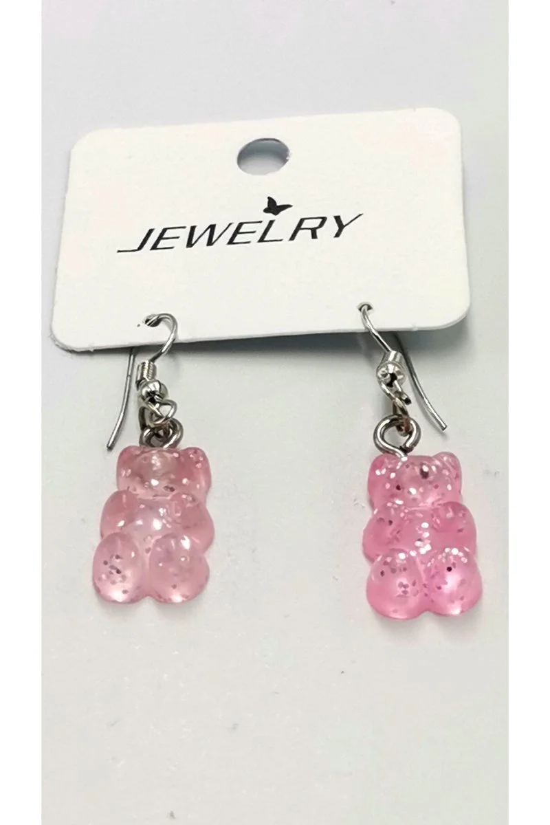 Açık Pembe Renkli Ayıcık Küpe