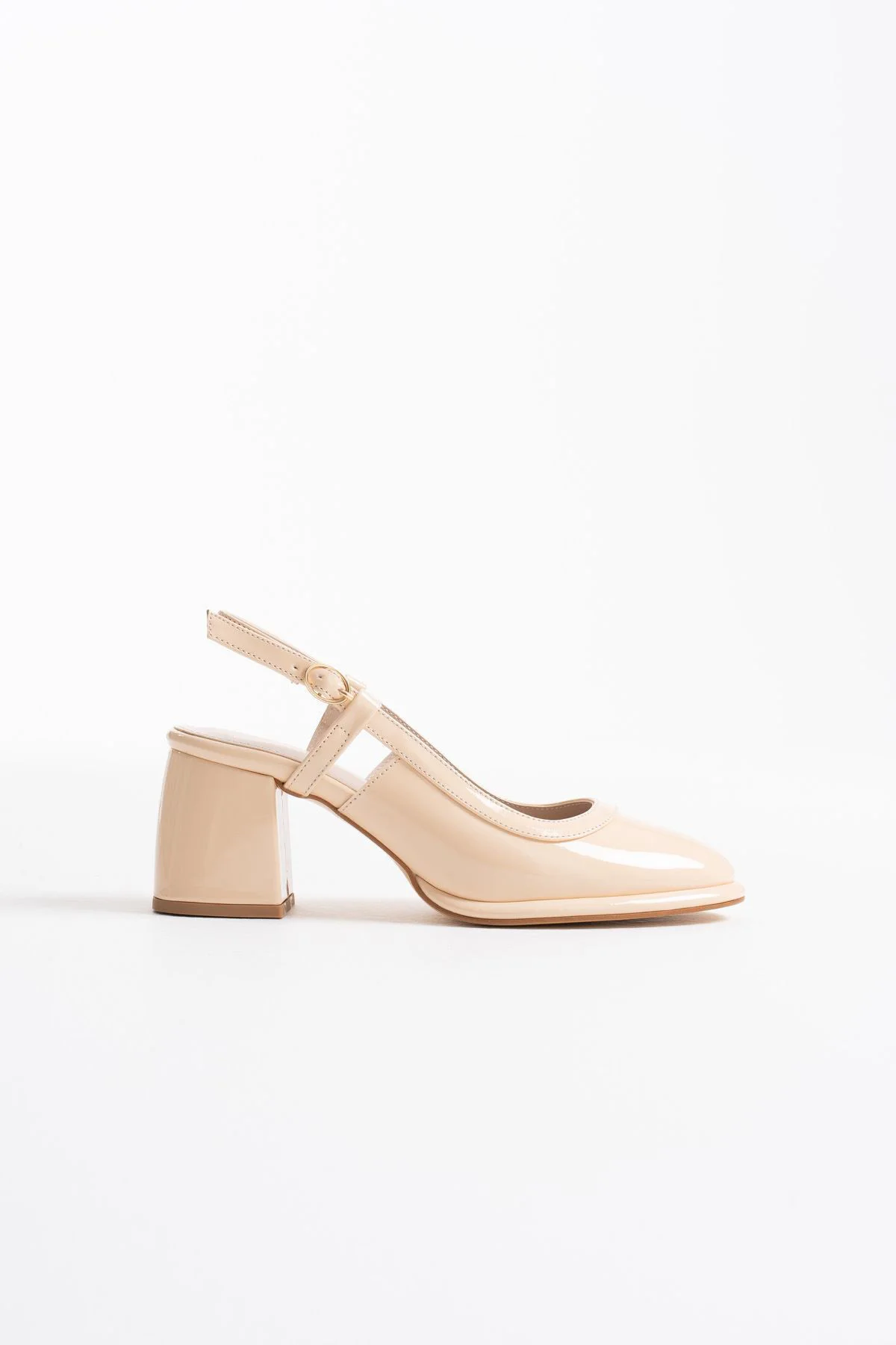 Açık Sarı Rugan Kadın Topuklu Ayakkabı TR18MS17B