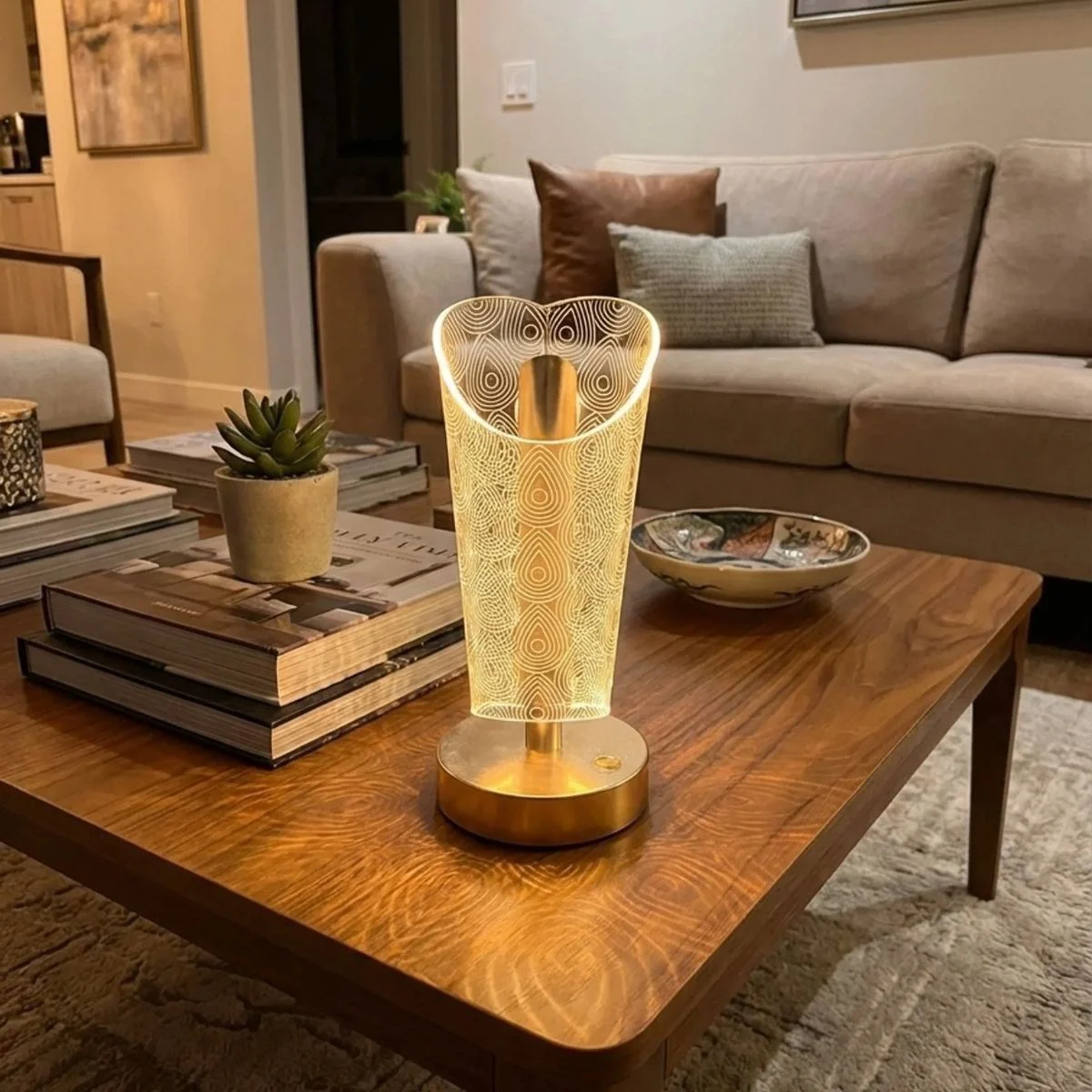 Açık Silindirik Kristal Damla Model Led Masa Lambası Gold Tabanlı, Dokunmatik, 3 Renk Işık Modlu, Şarjlı Modern Dekoratif Gece Lambası 5224 Diğer