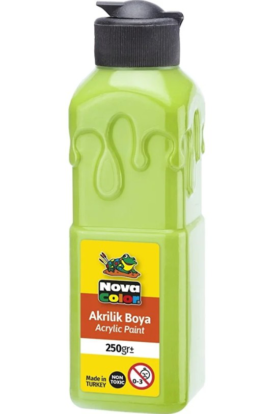 Açık Yeşil Akrilik Boya 250 gr 1 Adet Su Bazlı Akrilik Boyası Hob