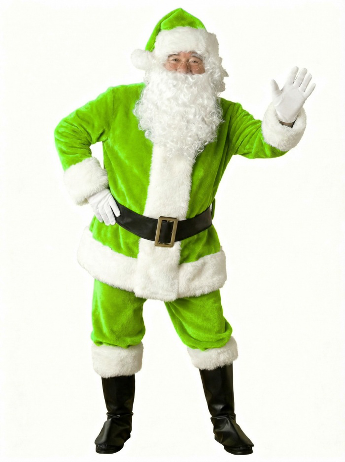 Açık Yeşil Noel Baba Kostümü Yetişkin Açık Yeşil Noel Baba Kostümü Yetişkin