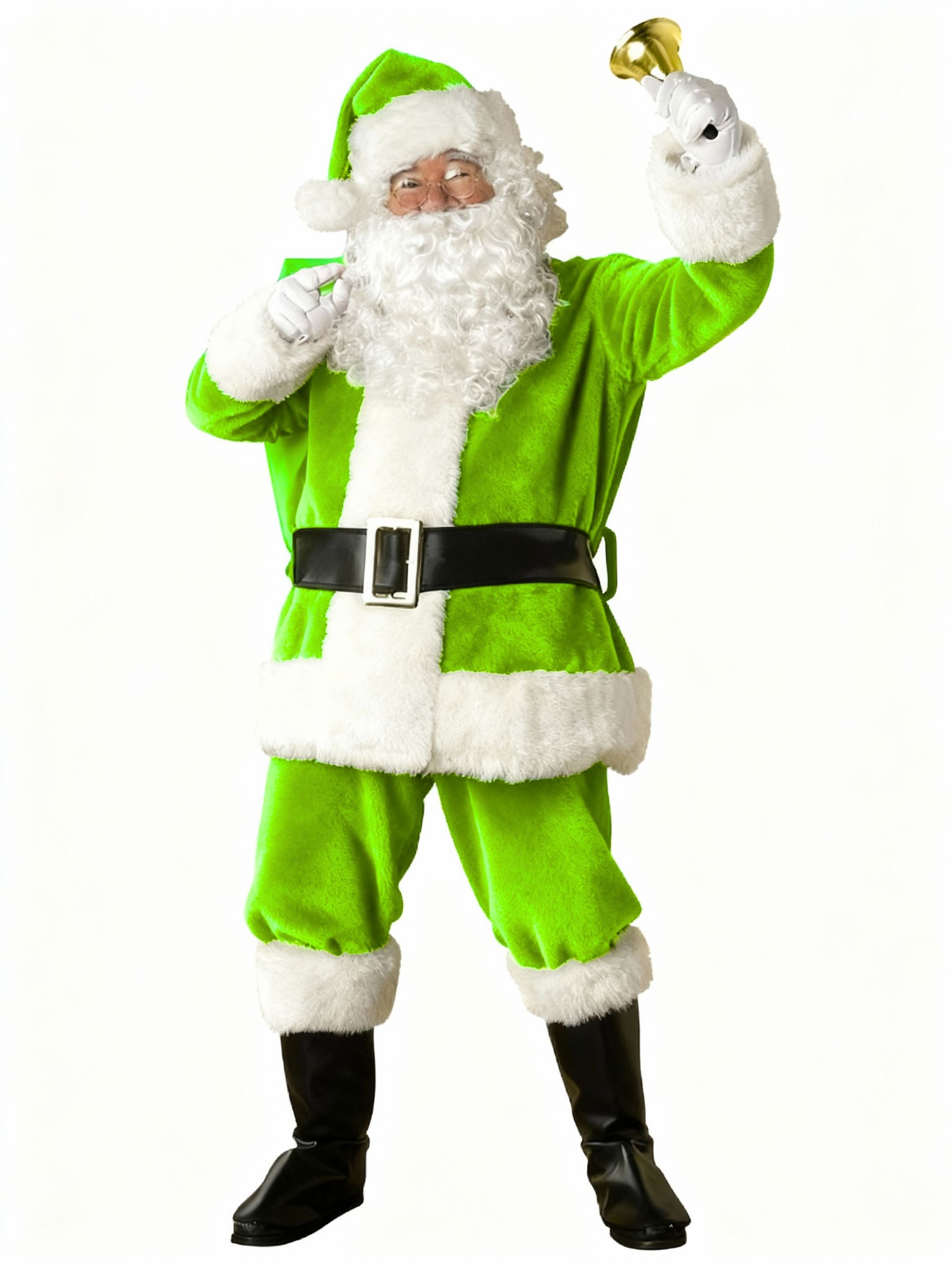 Açık Yeşil Noel Baba Kostümü Yetişkin Açık Yeşil Noel Baba Kostümü Yetişkin