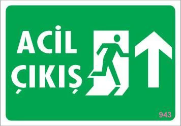 Acil Çıkış Uyarı Levhası 17,5x25 KOD:943 Acil Çıkış Uyarı Levhası 17,5x25 KOD:943
