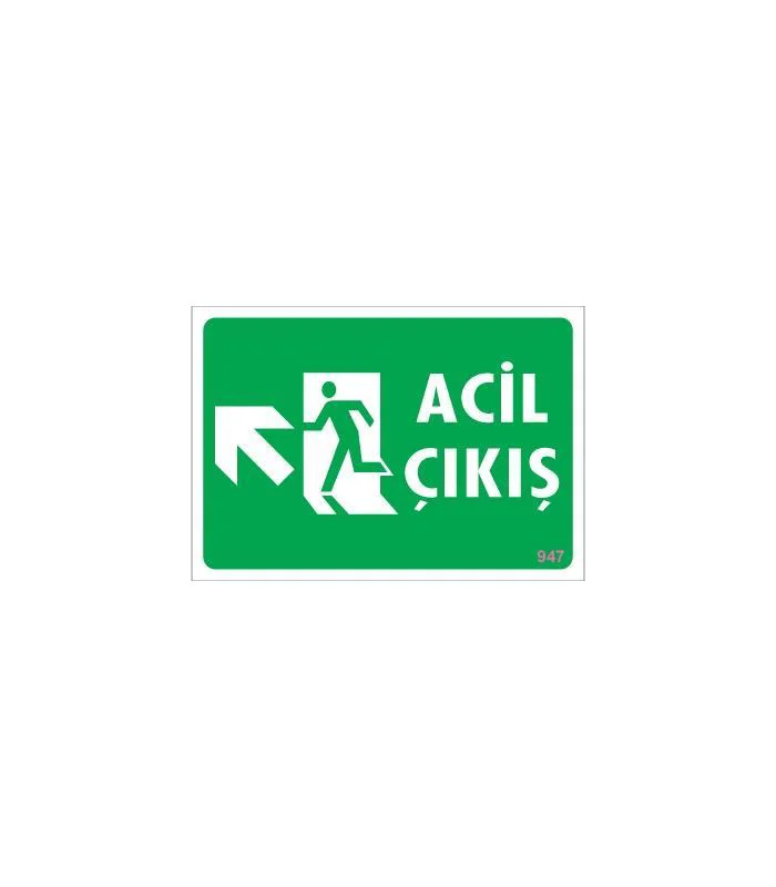 Acil Çıkış Uyarı Levhası 25x35 - Kod 947 | Yangın Güvenlik Ekipmanı Fiyatı, Yorumları ve Özellikleri
