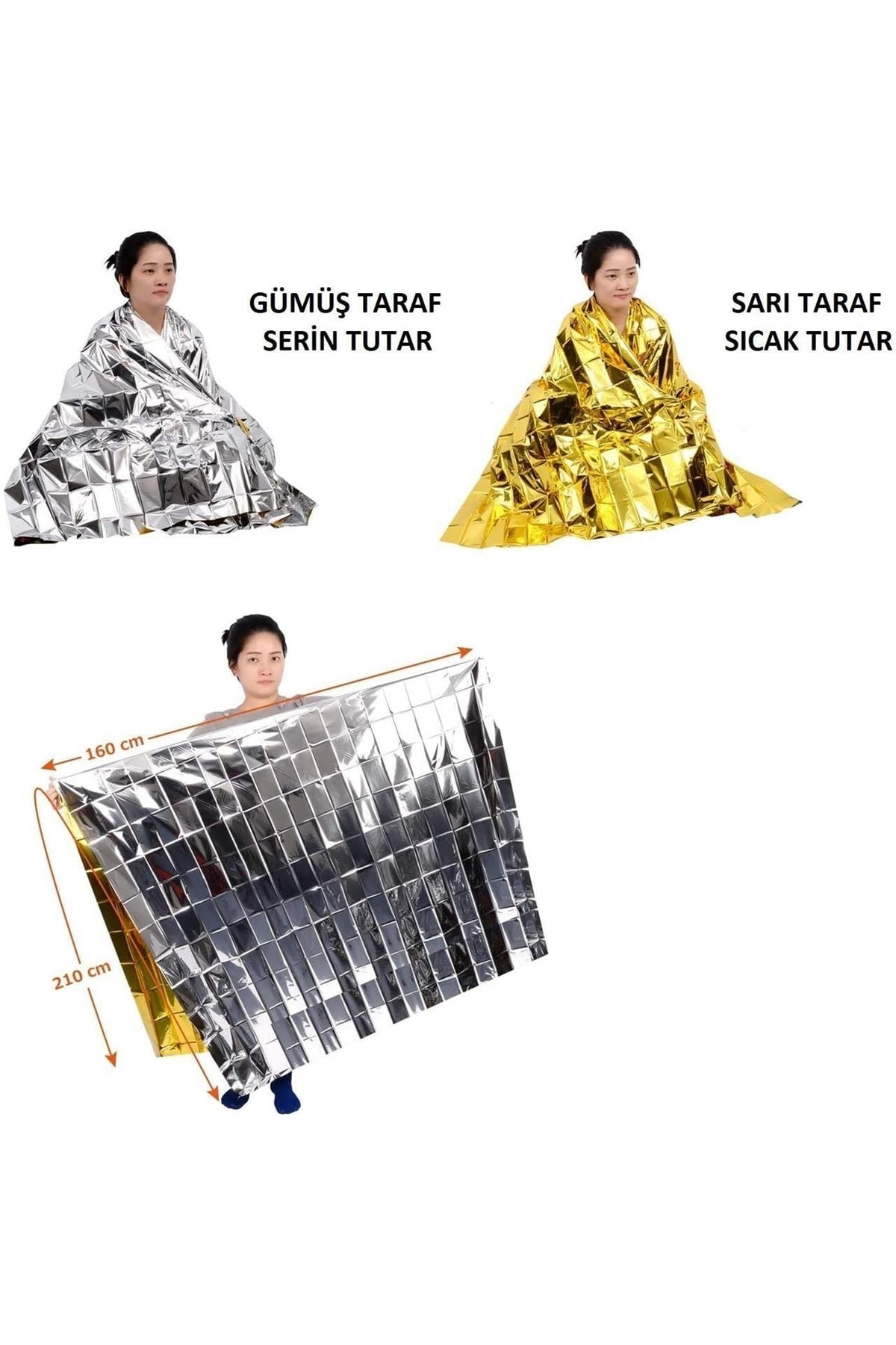 Acil Durum Battaniyesi Emergency Foil Blanket 1.6m X 2.1m