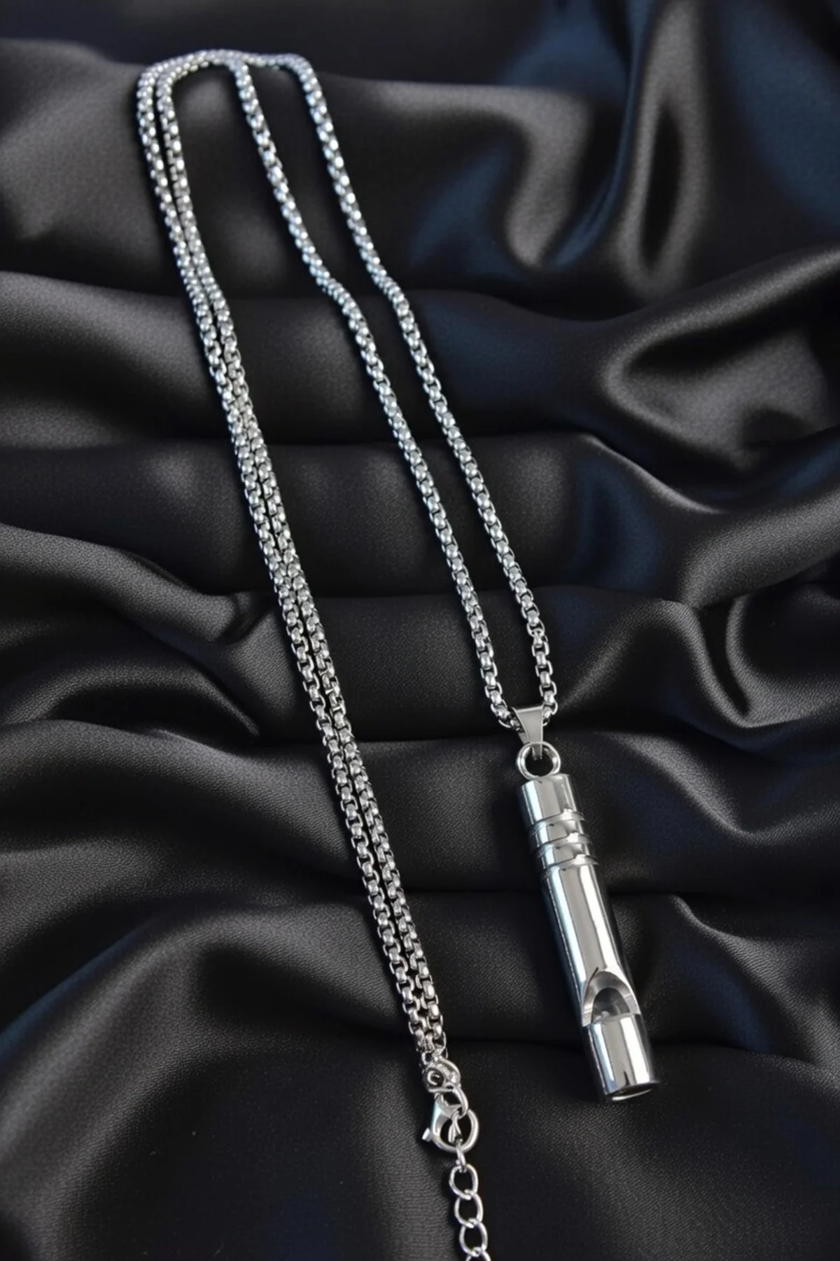 Acil Durum Düdüğü 316L Çelik Kararma Yapmaz Yüksek Desibel Kolye Unisex