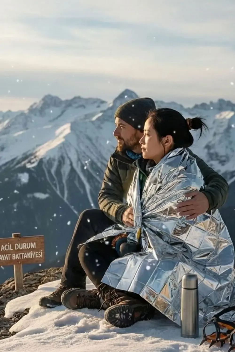 Acil Durum Hayat Battaniyesi Örtüsü Sıcak Soğuk Tutar Termal Batt