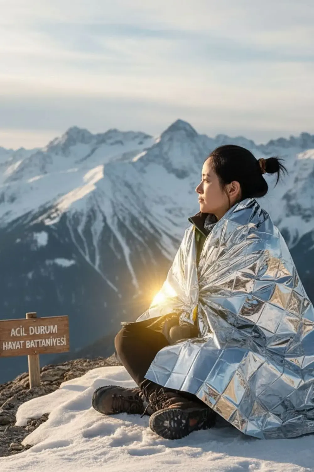Acil Durum Hayat Battaniyesi Örtüsü Sıcak Soğuk Tutar Termal Batt
