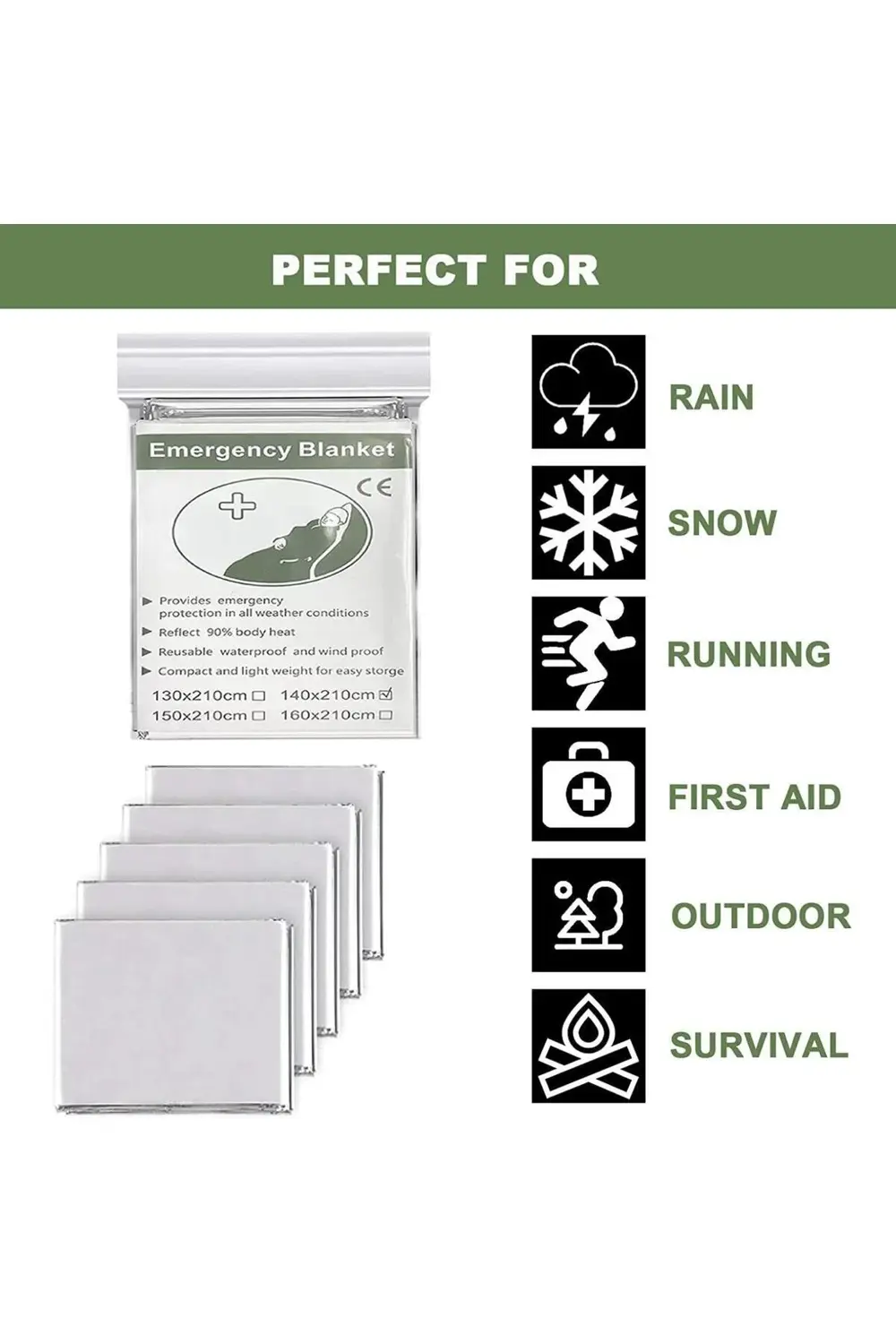 Acil Durum Ilk Yardım Battaniyesi Termal Battaniye Nem Ve Soğukta