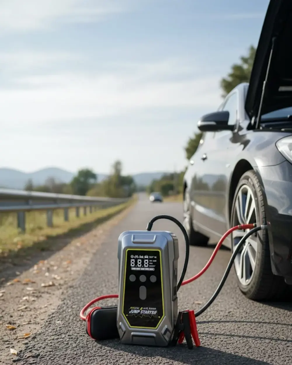 Acil Durum LED Işıklı Akü Takviye ve Hava Kompresörü