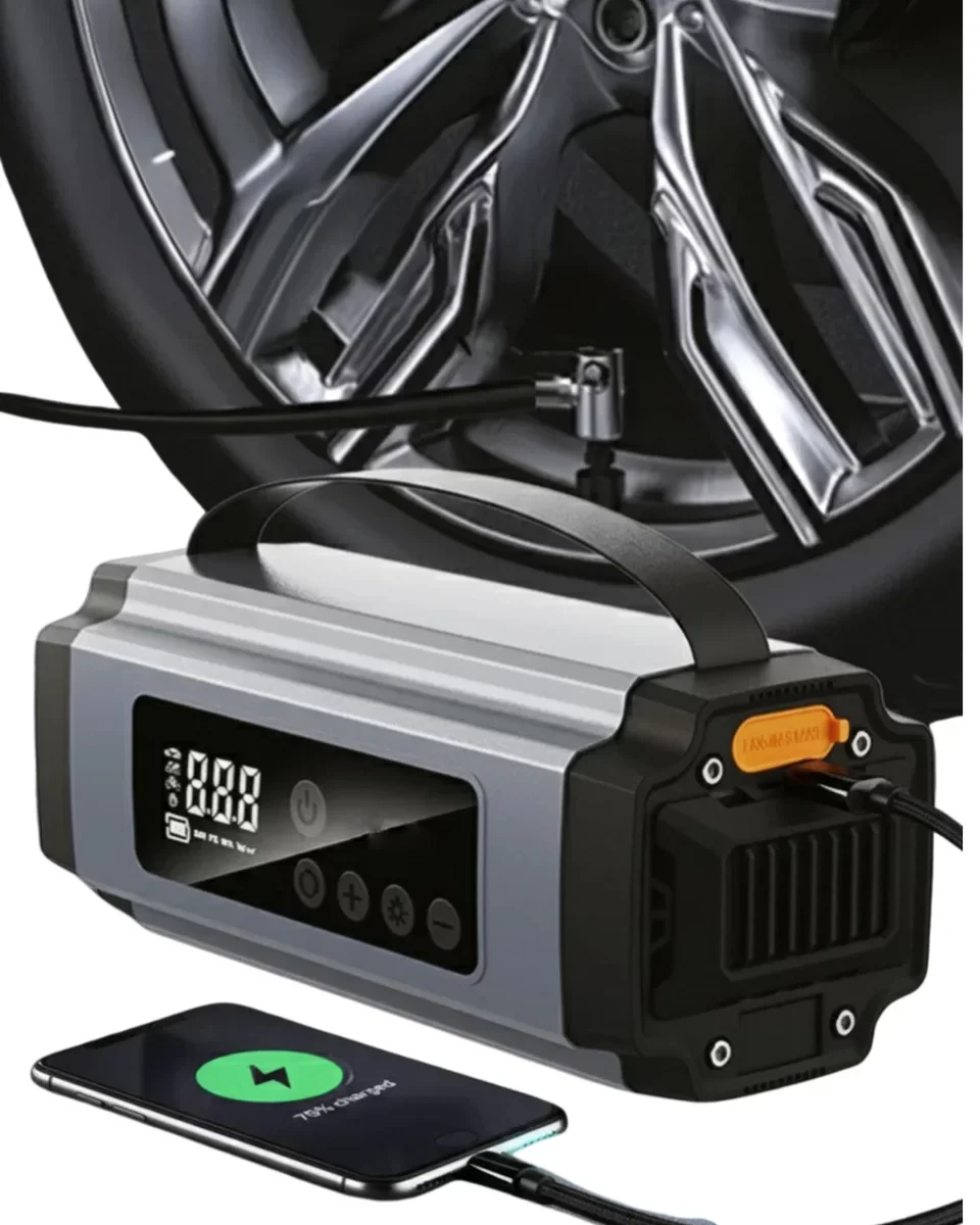 Acil Durumlar İçin Çok Fonksiyonlu Araç Akü Takviyesi Hava Kompresörü ve Güç Kaynağı Yeni Nesil