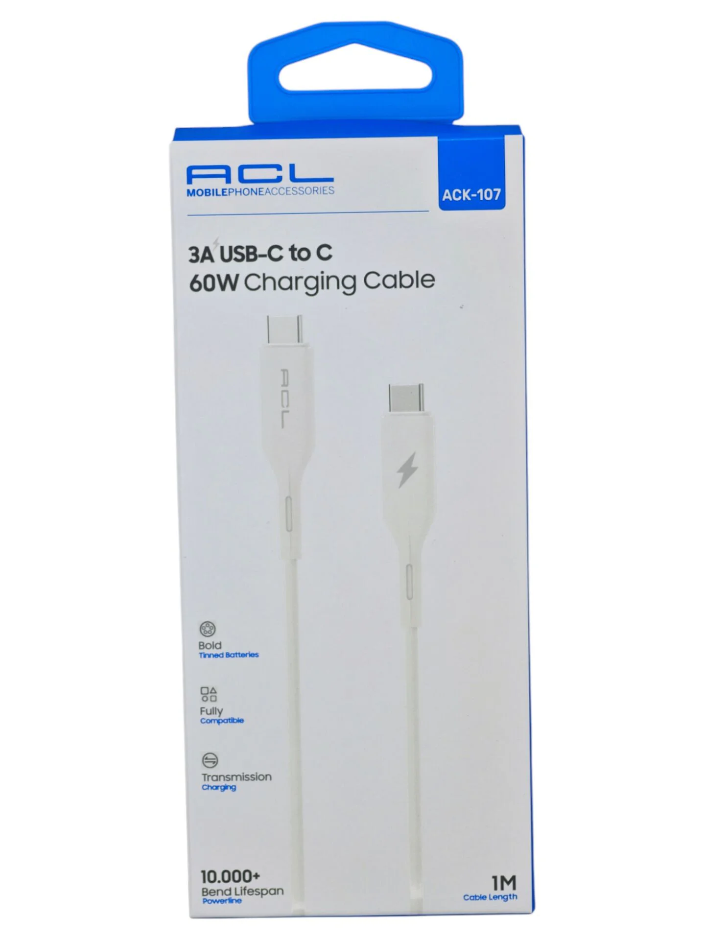 ACK-107   ACL PD 3A 60W Hızlı Şarj Kablosu - Type-C to C