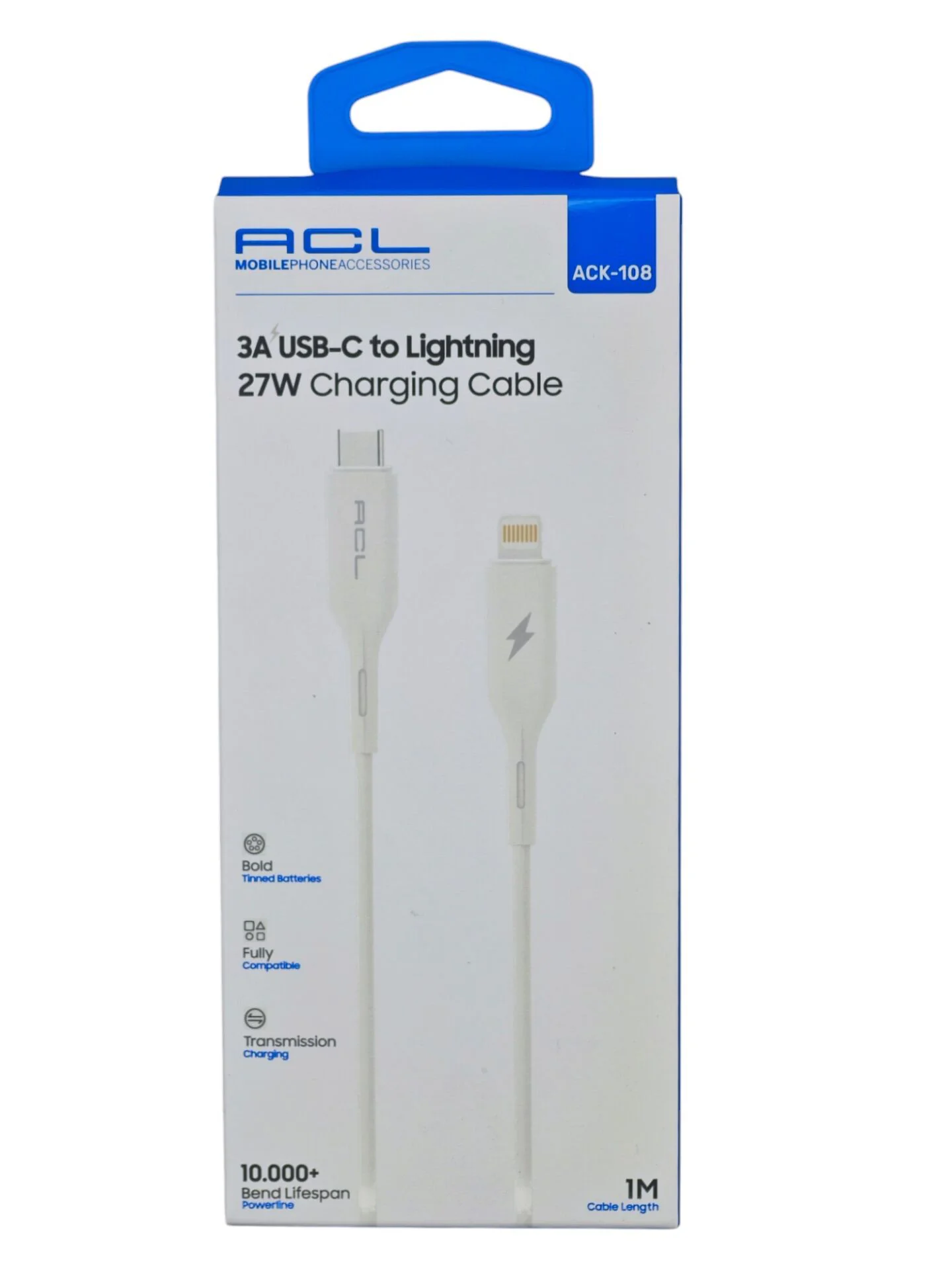 ACK-108   ACL PD 3A 27W Hızlı Şarj Kablosu - USB-C to Lightning