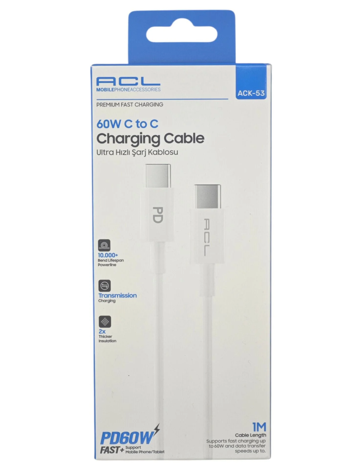 ACK-53   ACL PD 60W Type-C to C Data Şarj Kablosu Fiyatı, Yorumları ve Özellikleri