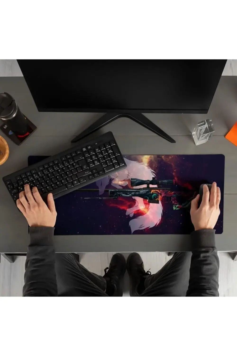 aclyashop Oyunculara Özel Sniper Tasarımlı 70X30 Oyuncu Mousepad
