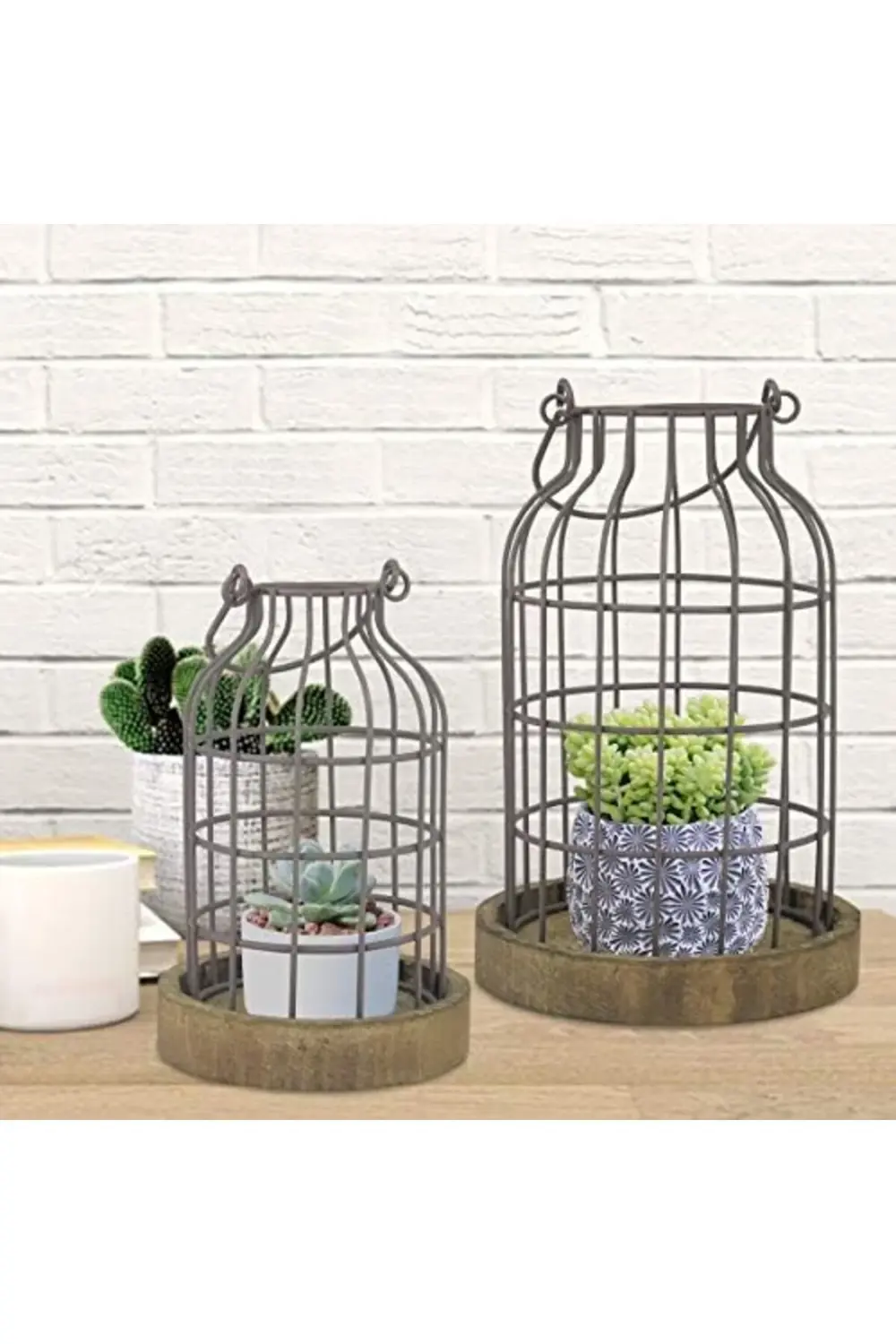 aclyashop Rustikales Metalldraht-Gewächshaus, Set mit rustikalen