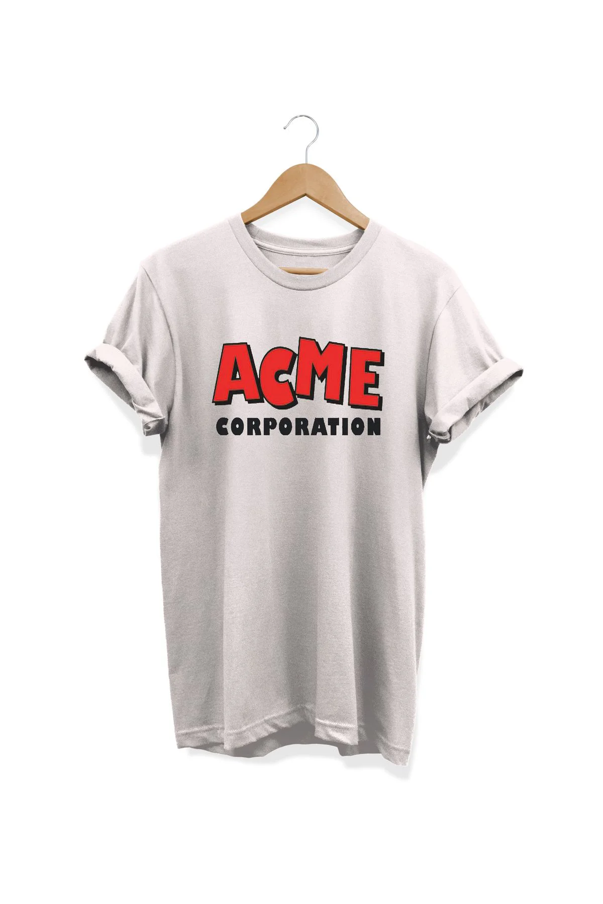 , Acme Corp. Baskılı, %100 Pamuk, Bisiklet Yaka, Oversize T-shirt