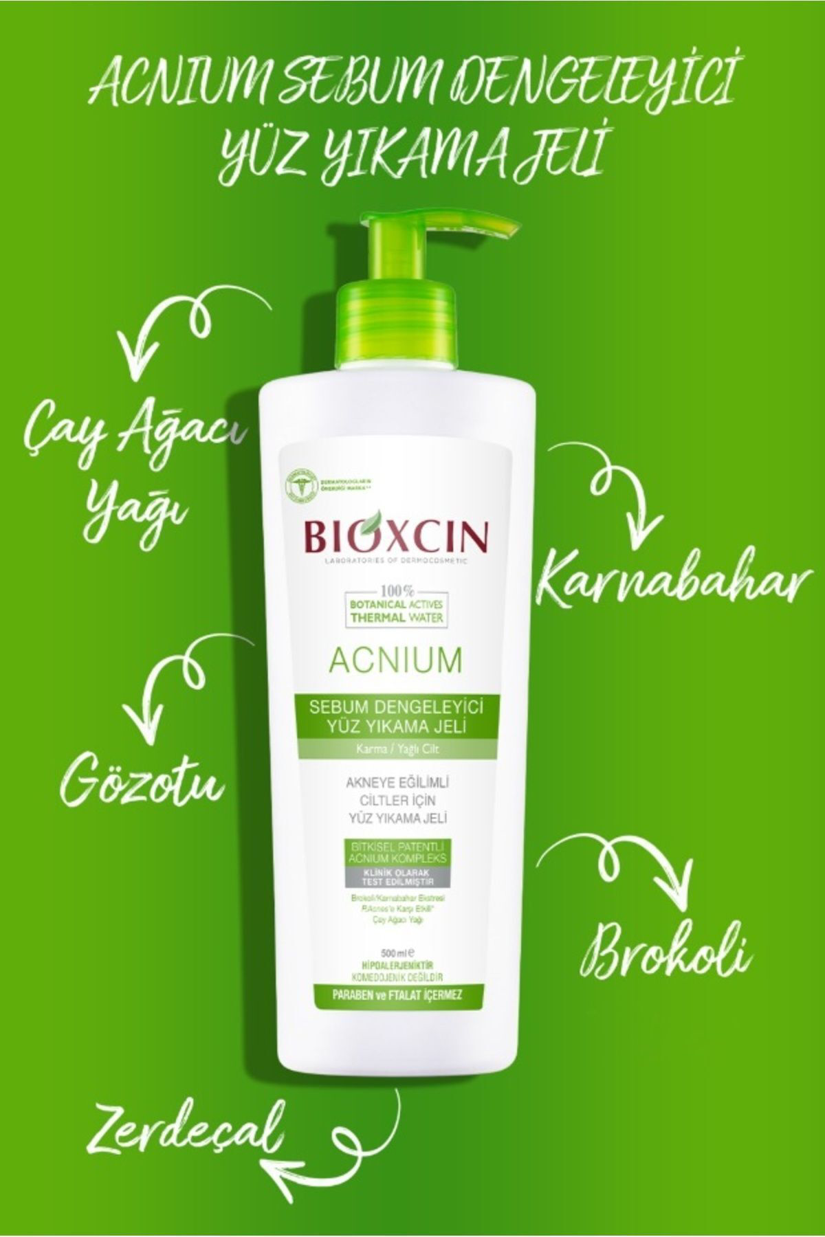 Bioxcin Acnium Sebum Dengeleyici Yüz Yikama Jeli 2 X 500 Ml