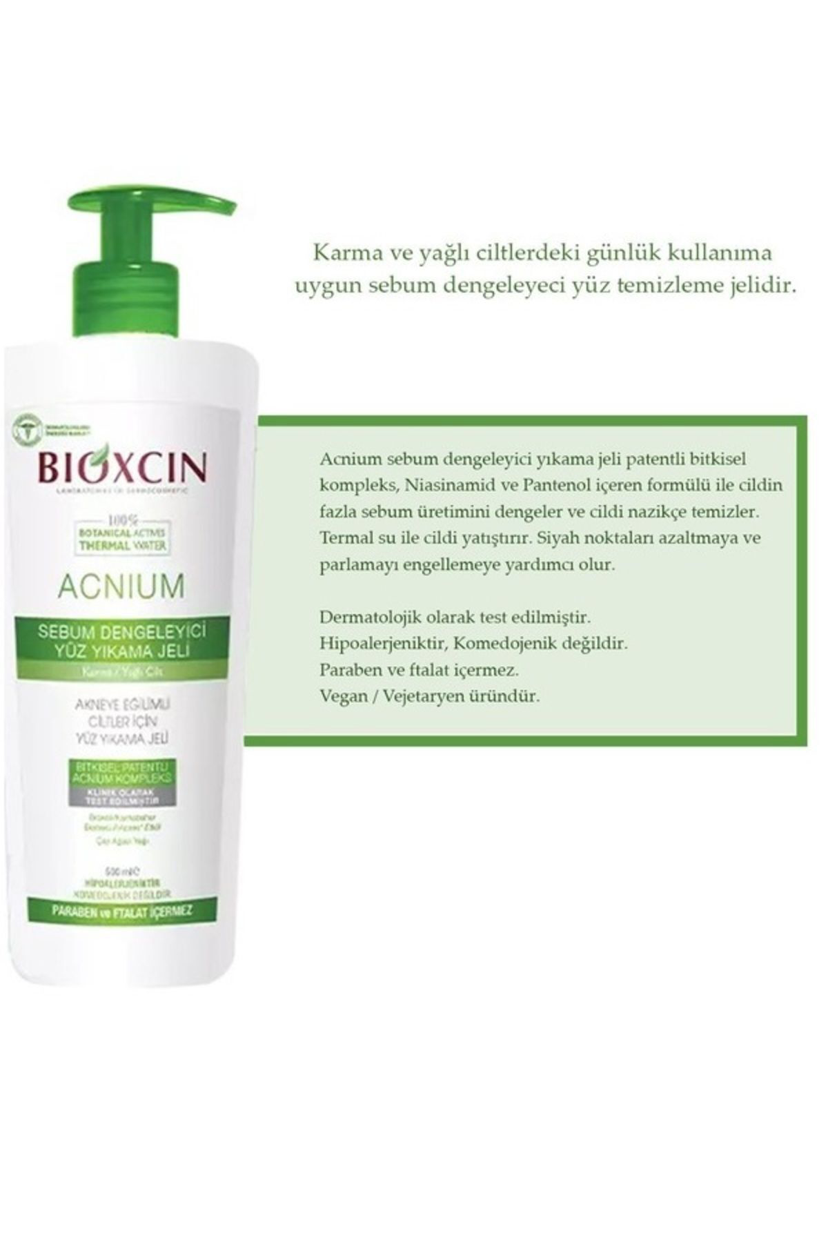 Bioxcin Acnium Sebum Dengeleyici Yüz Yikama Jeli 2 X 500 Ml