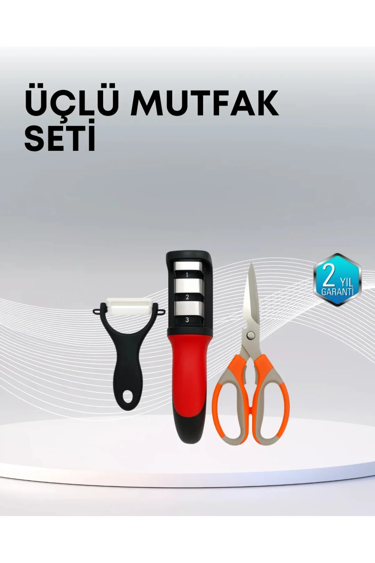 ACONCEPT Çok Fonksiyonlu Mutfak Makas Seti – 3 Makas, Bileyici ve (125138) Soyacak Dahil