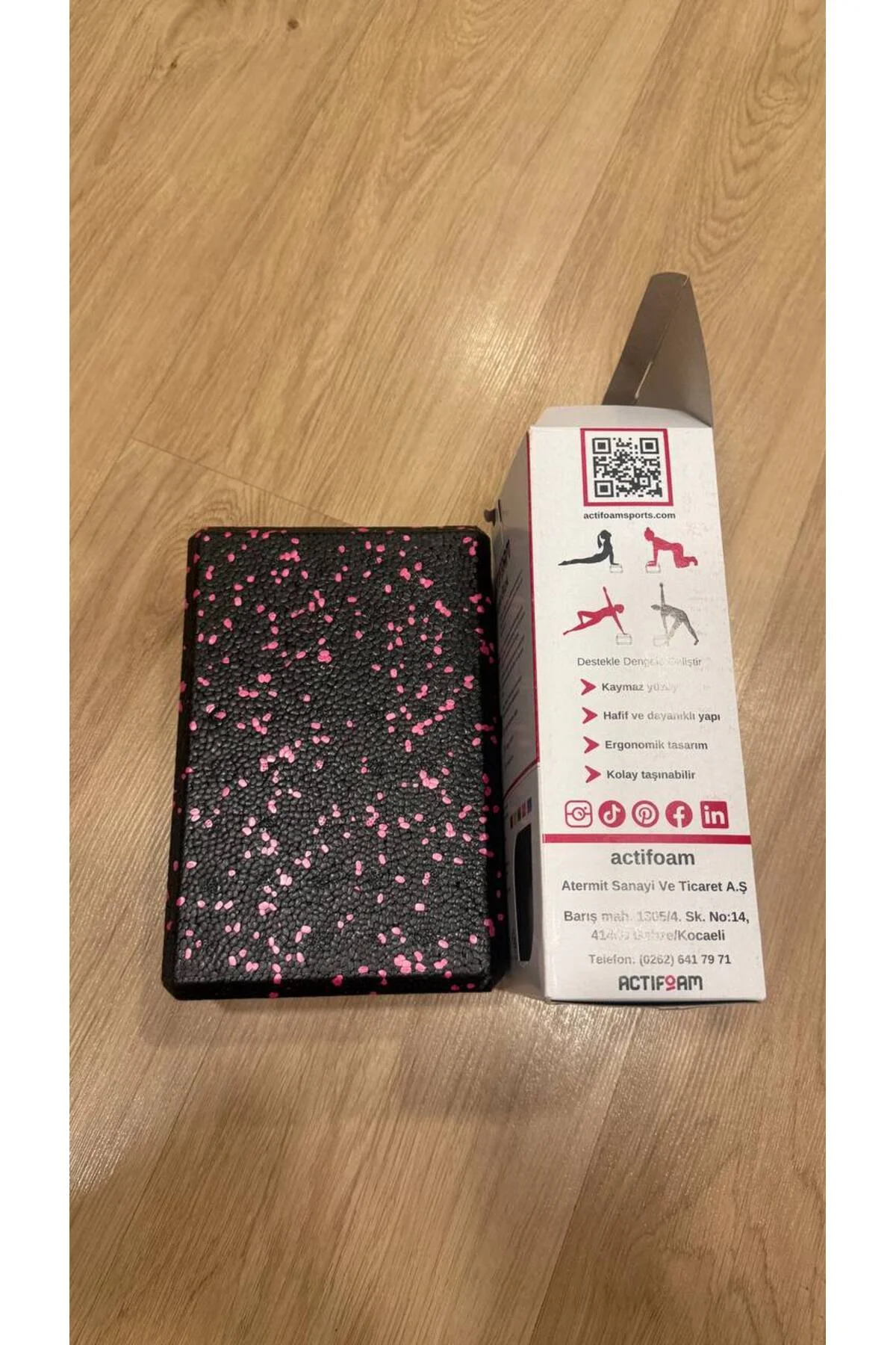 Actifoam Yoga Blok – Kaymaz Köpük Yoga Tuğlası – Pilates & Yogalates Destek Blok - Görsel 3