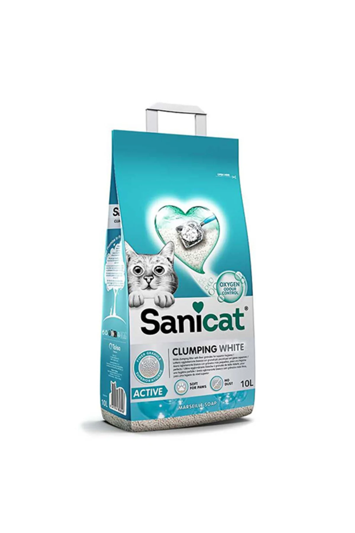 Active Marsilya Sabunu Kokulu Topaklaşan Doğal İnce Bentonit Kedi Kumu 10 L