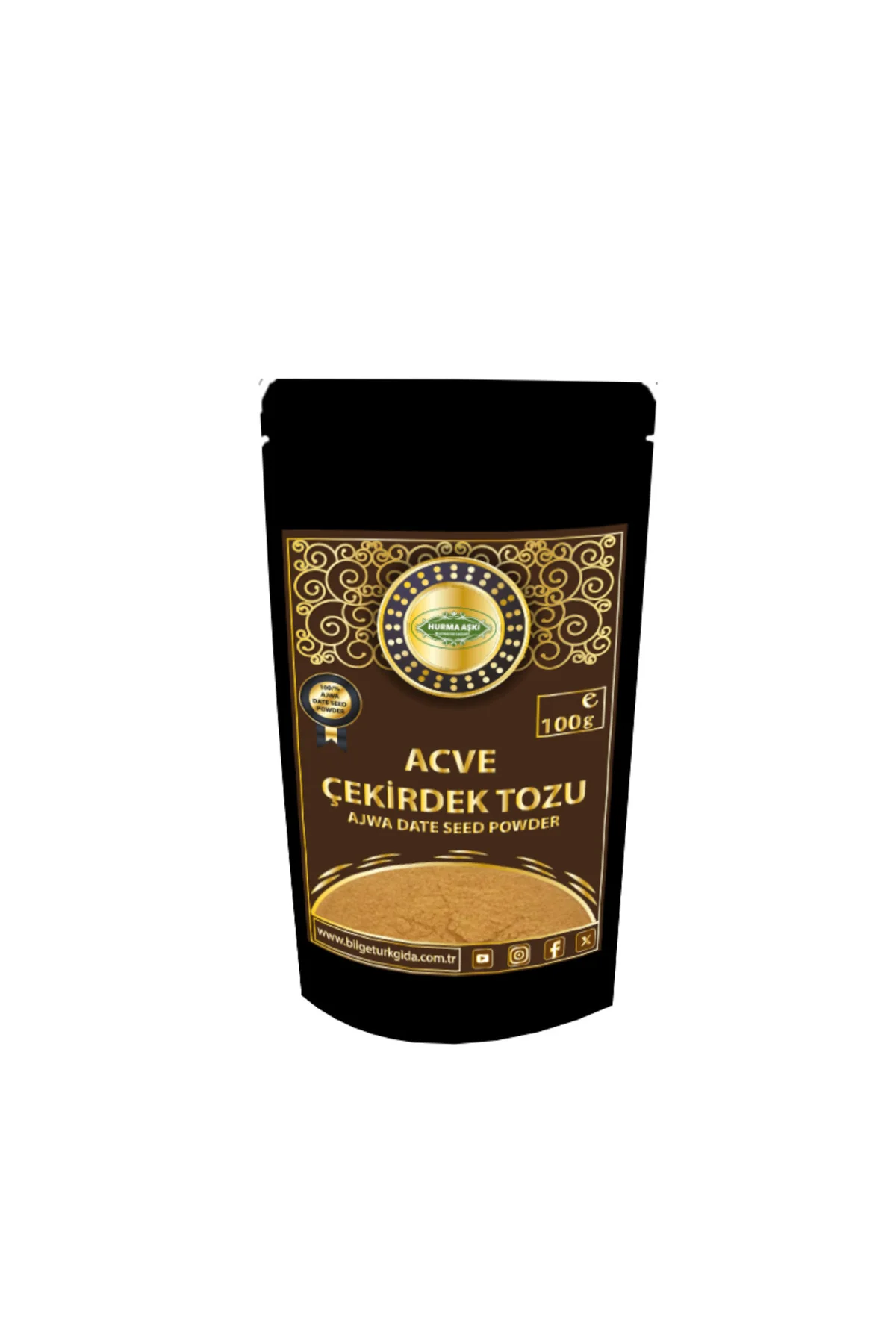 Acve Hurma Çekirdeği Tozu 100 Gr Acve Hurma Çekirdeği Tozu 100 Gr