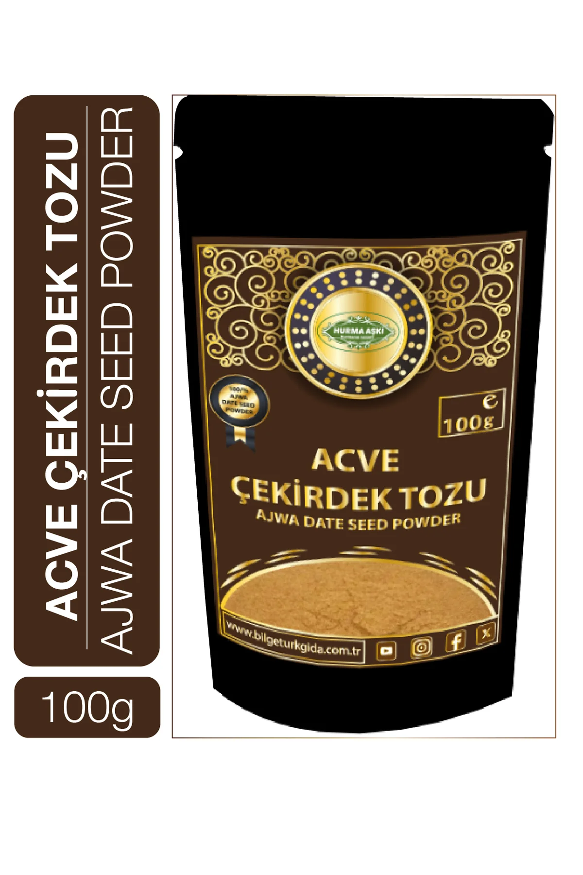 Acve Hurma Çekirdeği Tozu 100 Gr Acve Hurma Çekirdeği Tozu 100 Gr