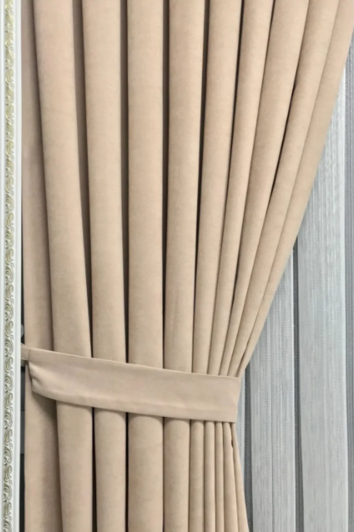 Ada Fon Perde Sık Pileli Kahverengi Perde