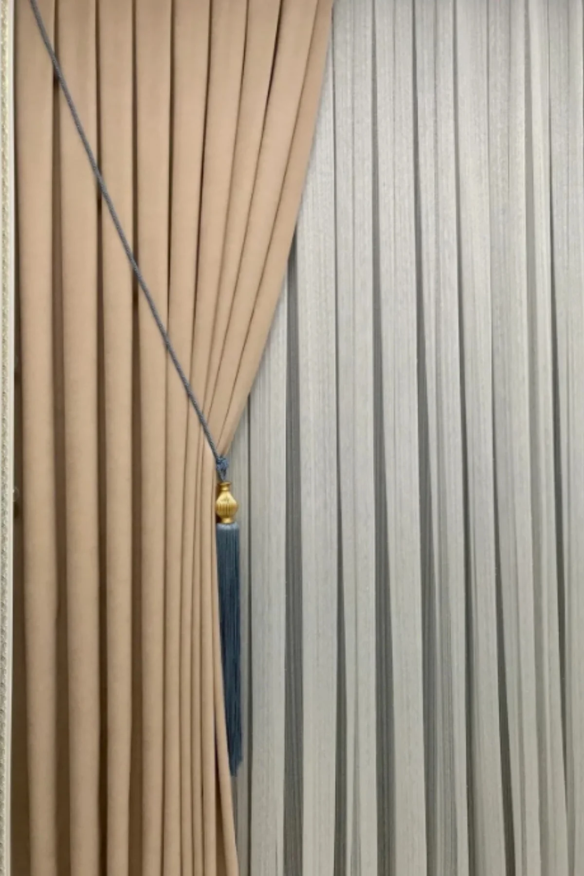 Ada Fon Perde Sık Pileli Kahverengi Perde