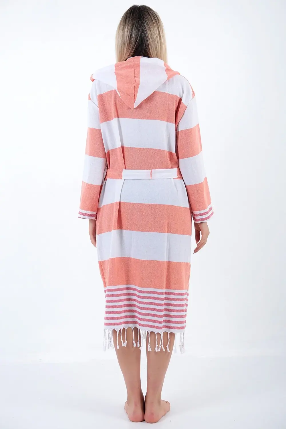 Ada Peştemal Bornoz Turuncu-kırmızı