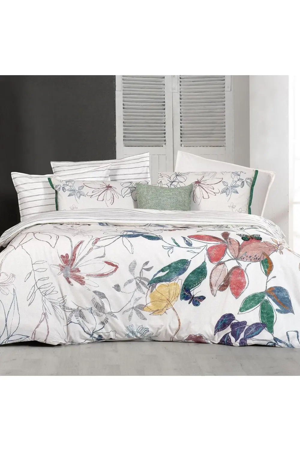 Adali Bej  King Size (Battal Boy) %100 Pamuk Nevresim Takımı