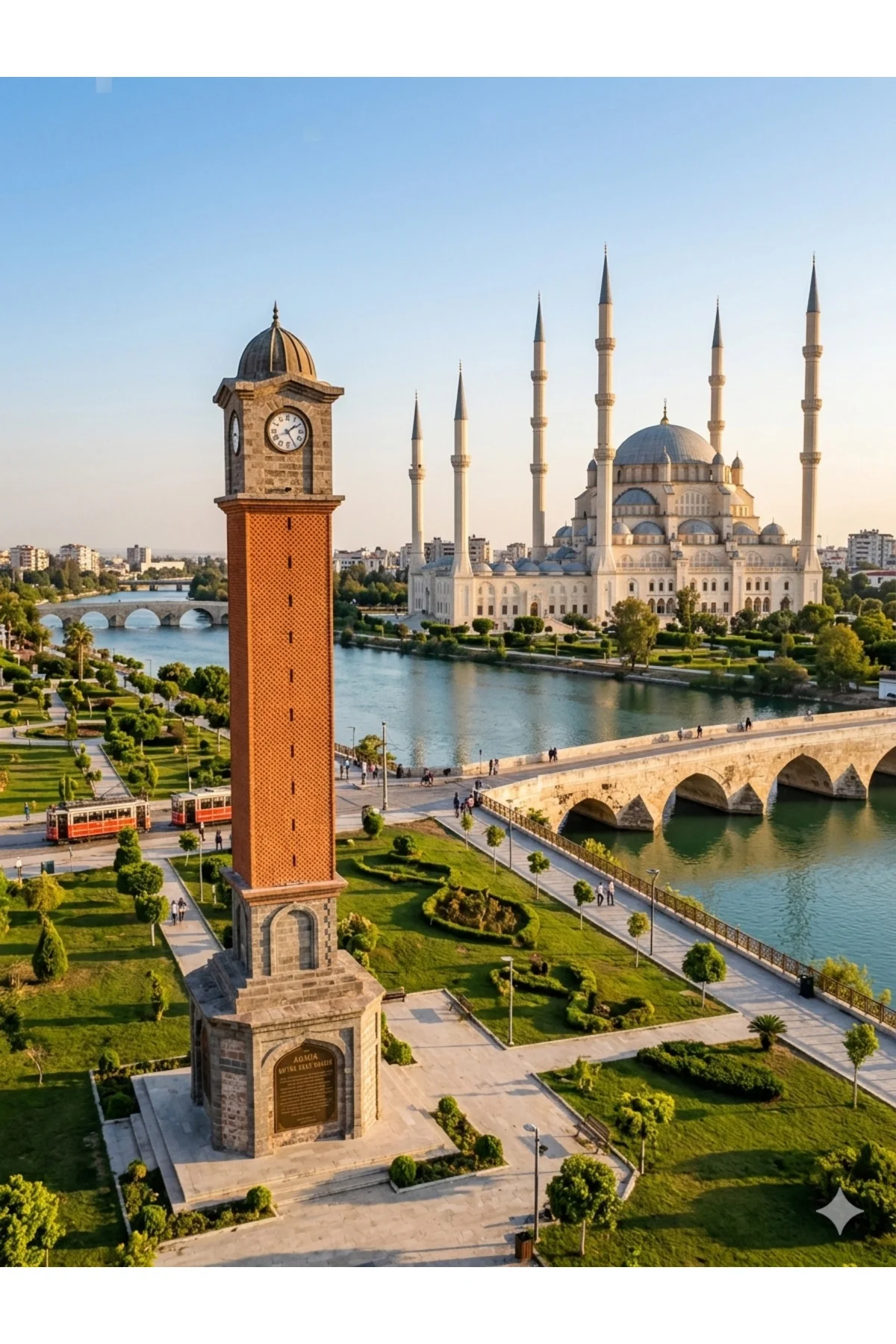 Adana Büyük Saat Kulesi Hediyelik Biblo - Özel Tasarım Minyatür Dekoratif Obje - 16 cm Hatıra