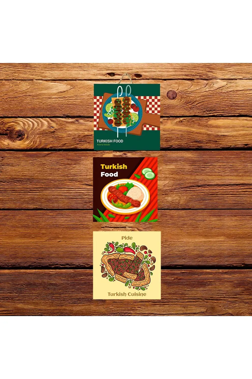 Adana Kebap Tasarımlı Üçlü 15x15 303