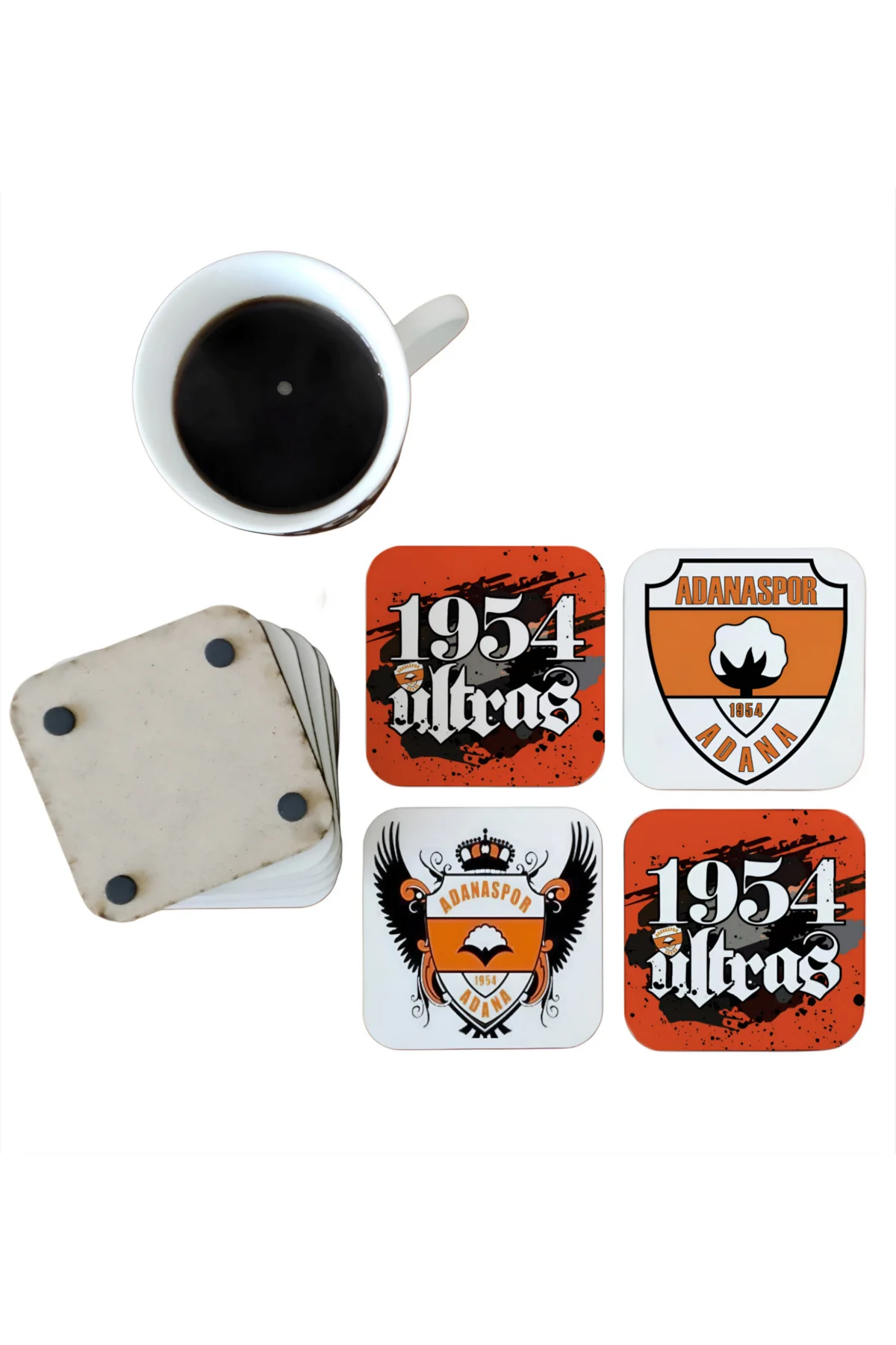 Adanaspor Dekoratif Ahşap Bardak Altlığı Seti 0113