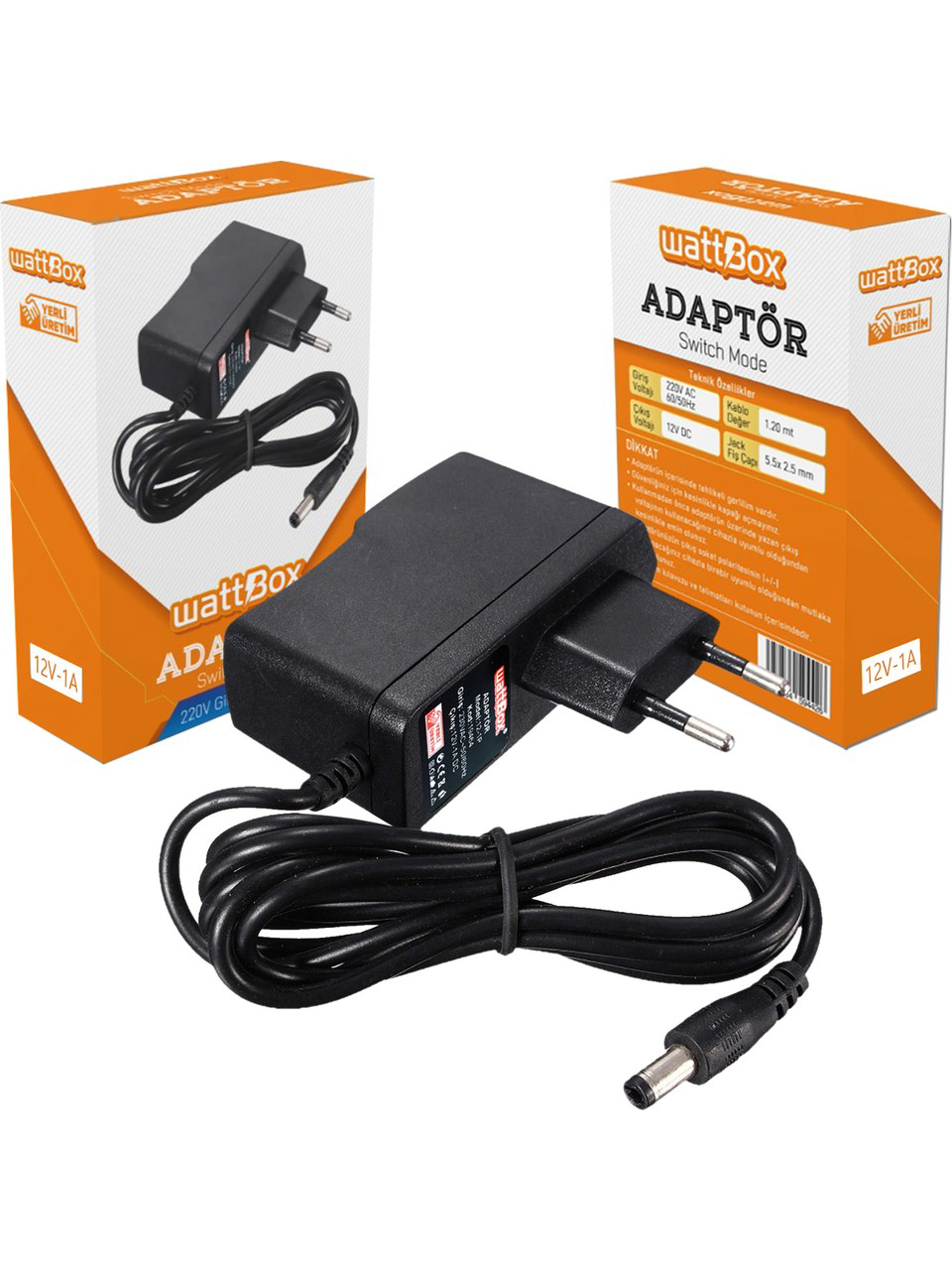 Adaptör 12V 1A Plastik Kasa Adaptör 12V 1A Plastik Kasa