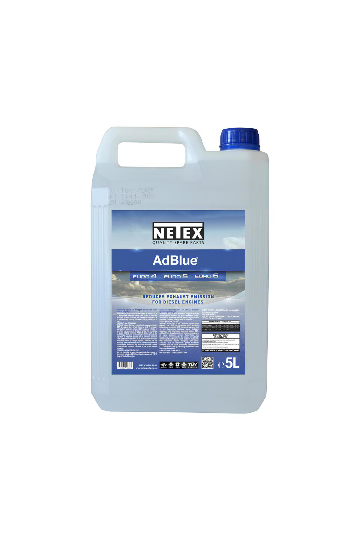 Netex Adblue Katalitik Ve Konvektör Temizleme Sivisi 5Lt